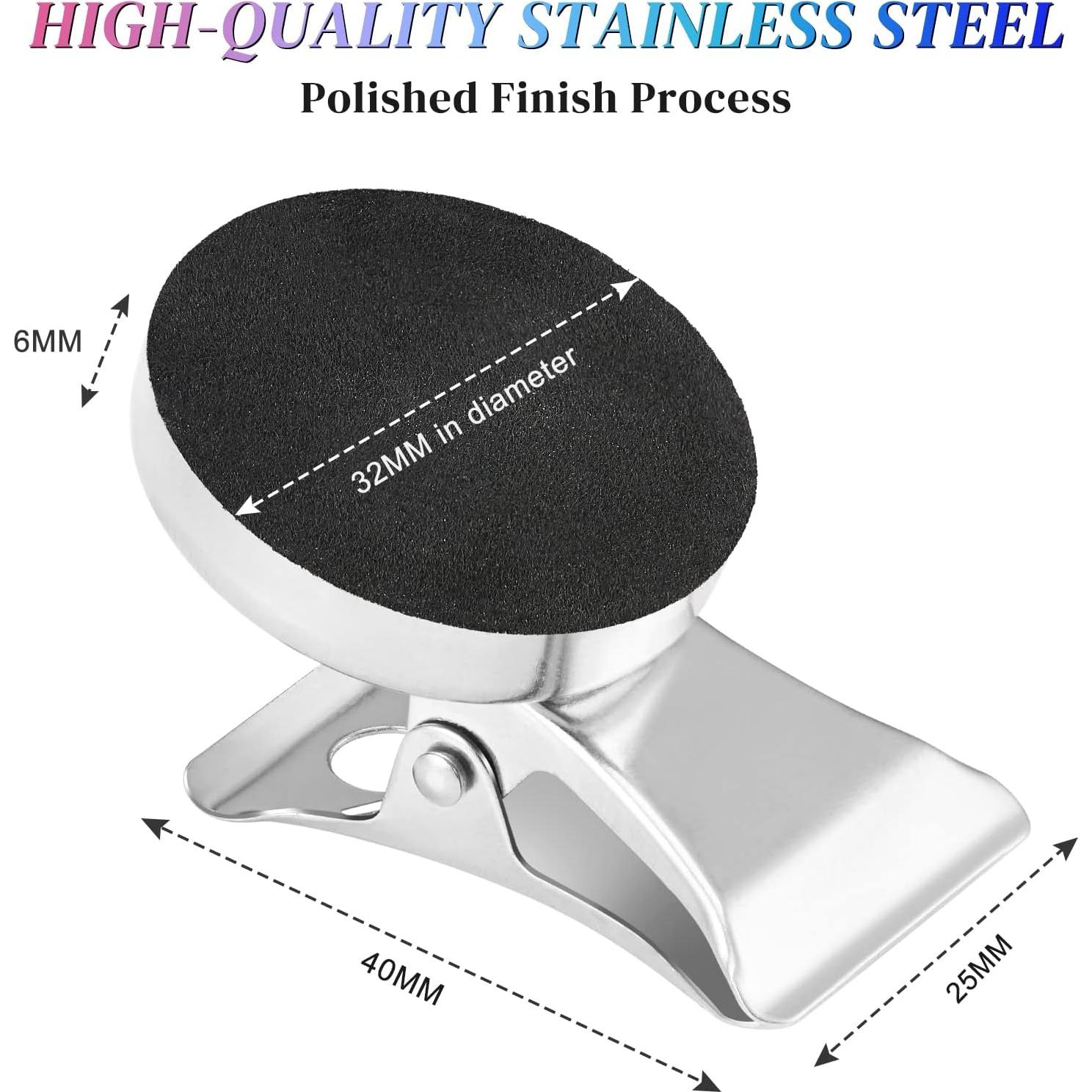 6 Clips Magnéticos de Acero Inoxidable Lidwot 4.5cm