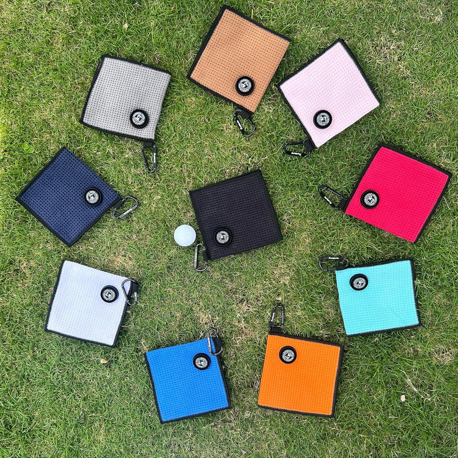 Toalla de Golf Magnética MAGOLFIN Pequeña Microfibra Negra