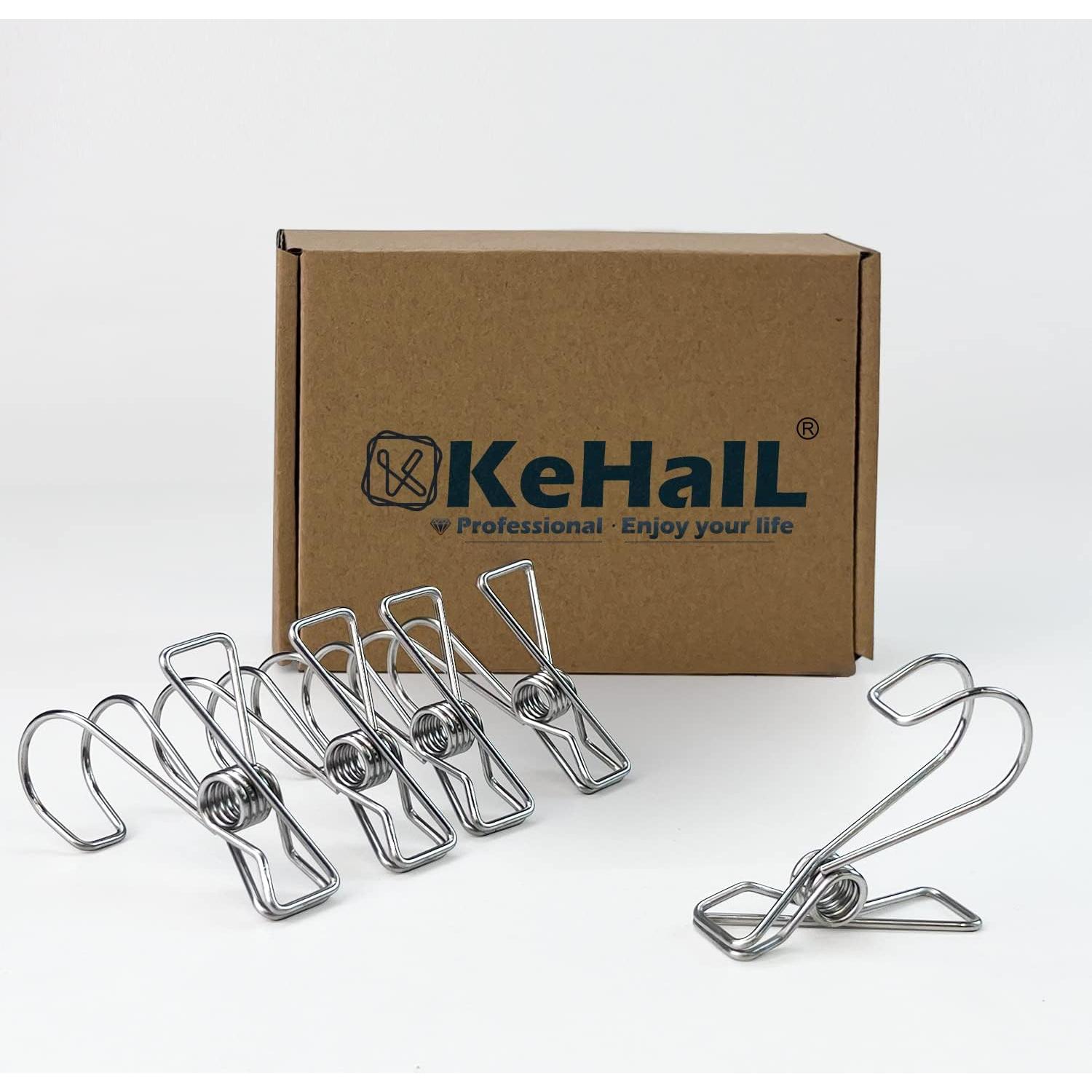 14 Clips de Acero Inoxidable 304 Kehail para Colgar Artículos