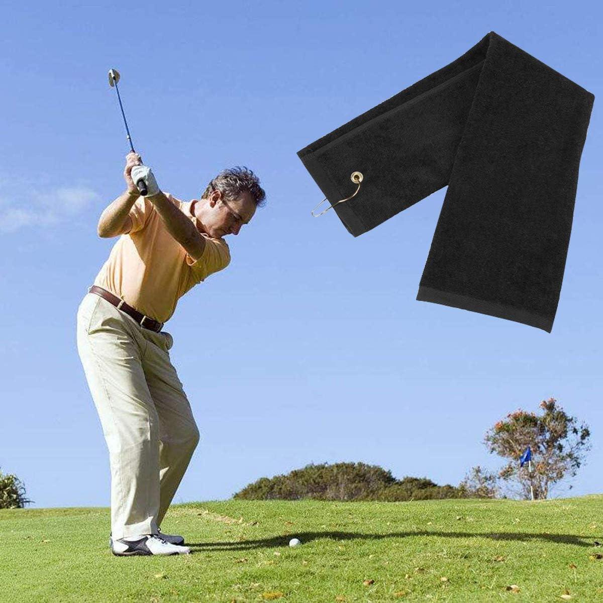 Paquete de 2 Toallas de Golf Plegables Yuyeran 40x30cm Negro