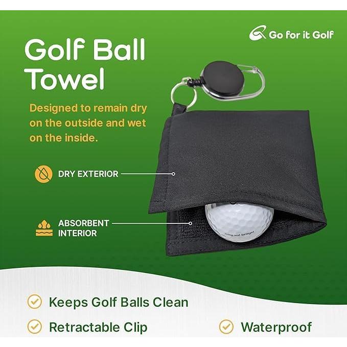 Toalla de Golf Go For It 11.43cm Impermeable con Clip Retráctil