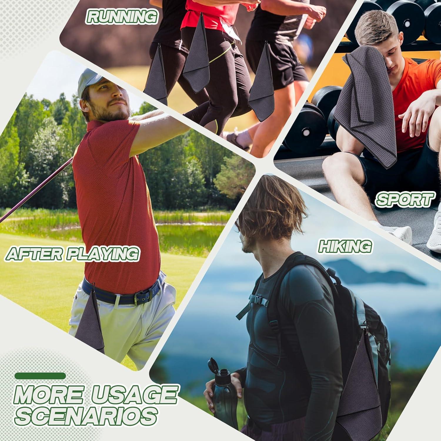 Toallas de Golf Batiyeer 12 Pcs Microfibra 40x40 cm Gris