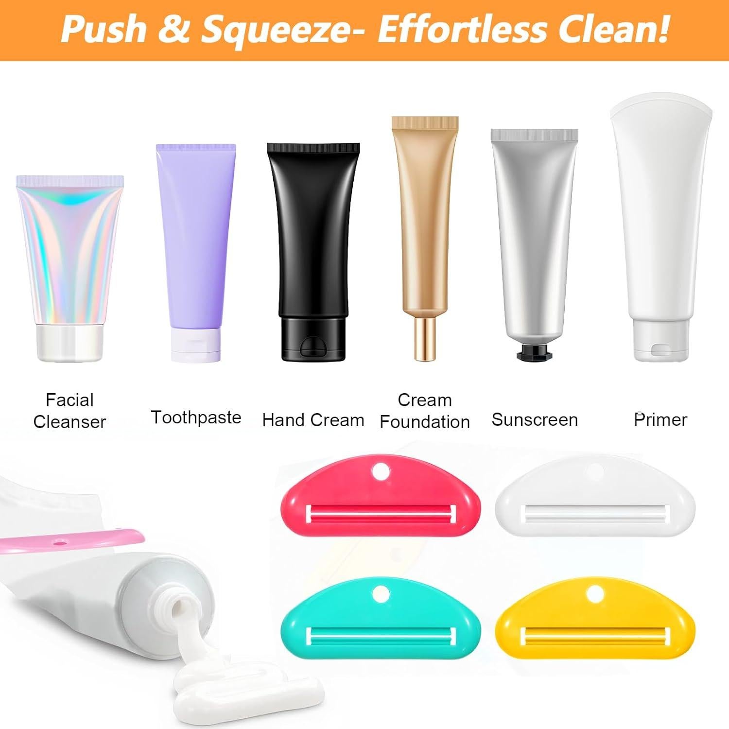 Exprimidor de Pasta de Dientes 8 Pcs BOHUIZ Reutilizable Colorido