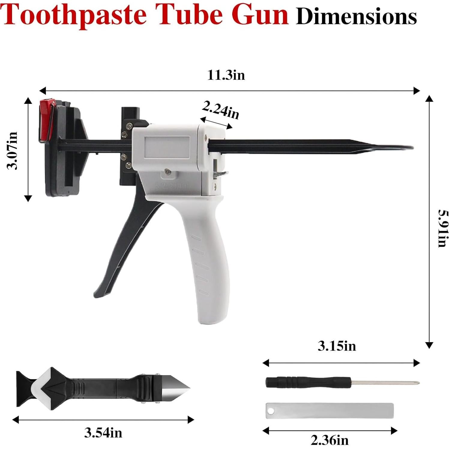 Pistola Exprimidora de Tubo KJEYOB 27.94x14.99cm Blanca