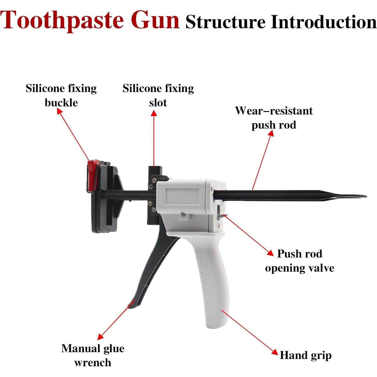 Pistola Exprimidora de Tubo KJEYOB 27.94x14.99cm Blanca