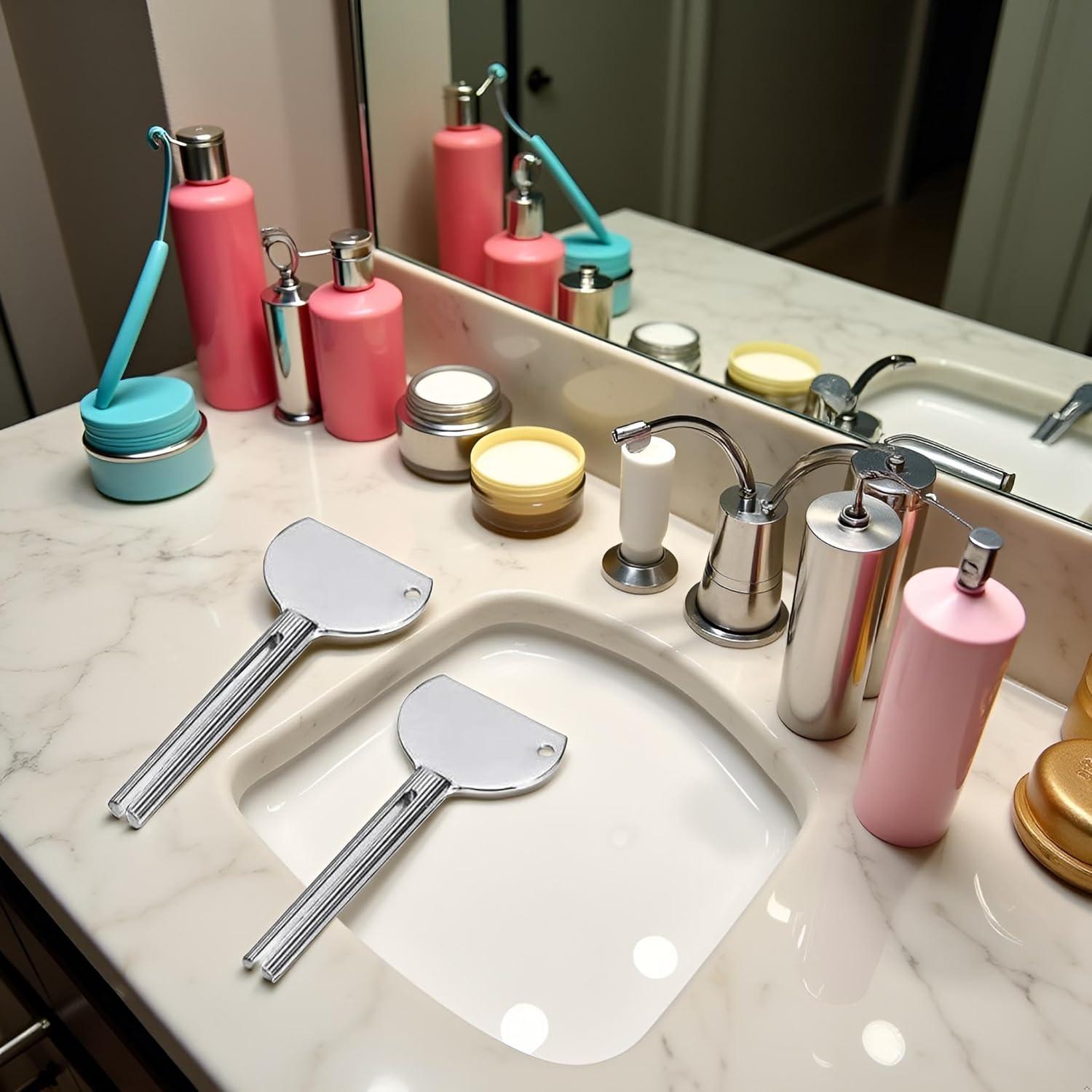 Juego de 2 Llaves de Acero Inoxidable para Exprimir Tubos