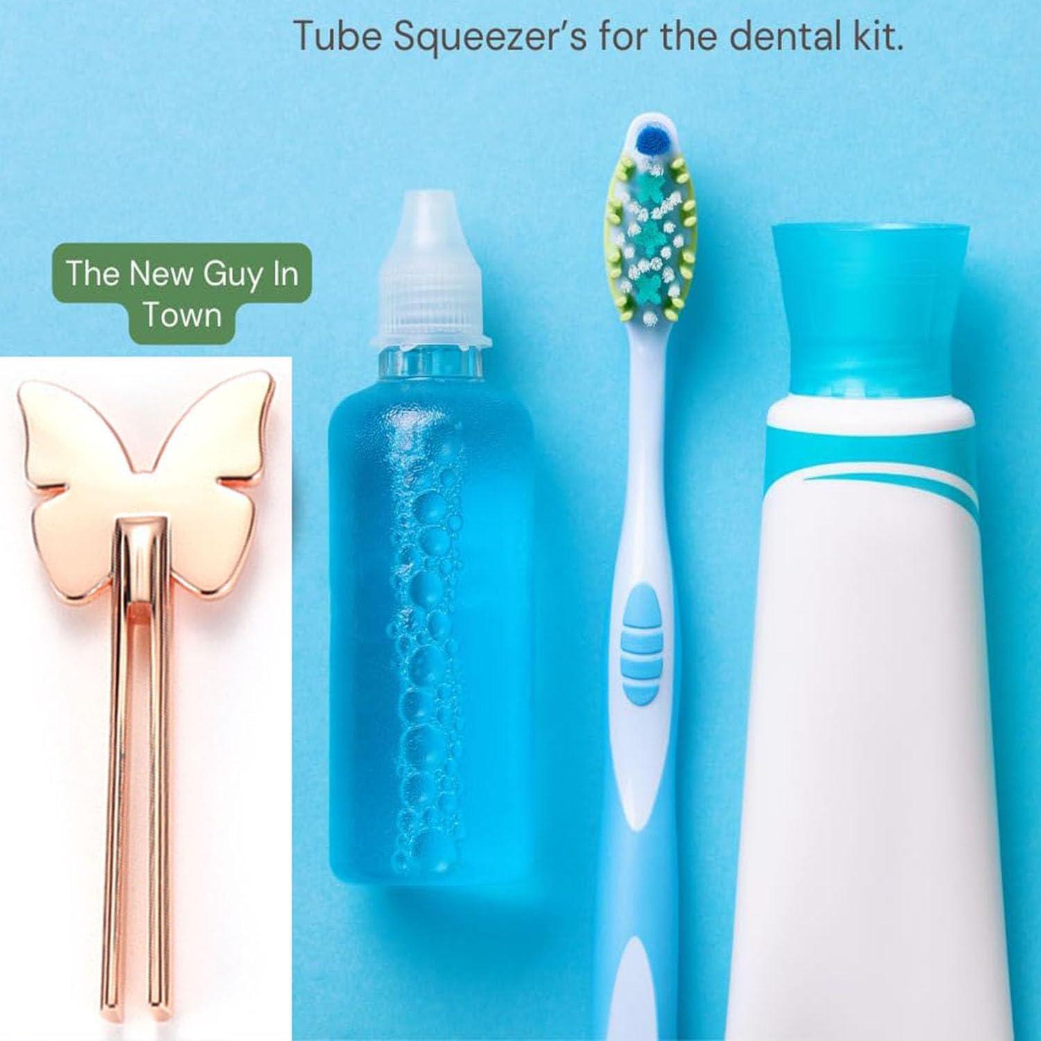 Exprimidor de Tubo Pandy 2 Pcs Metal Dorado y Rosa