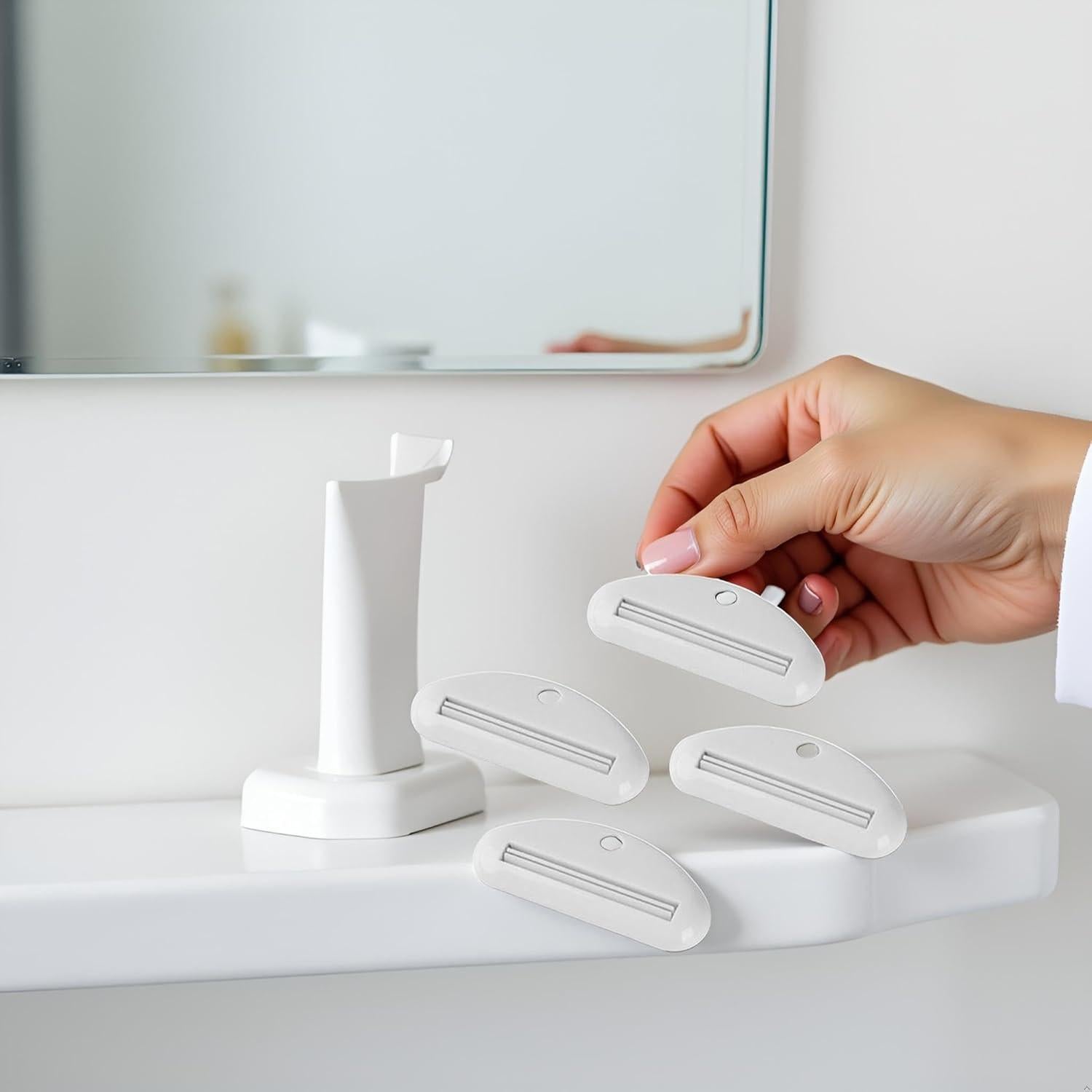 5 Exprimidores de Pasta de Dientes Cauaoa Blancos Prácticos