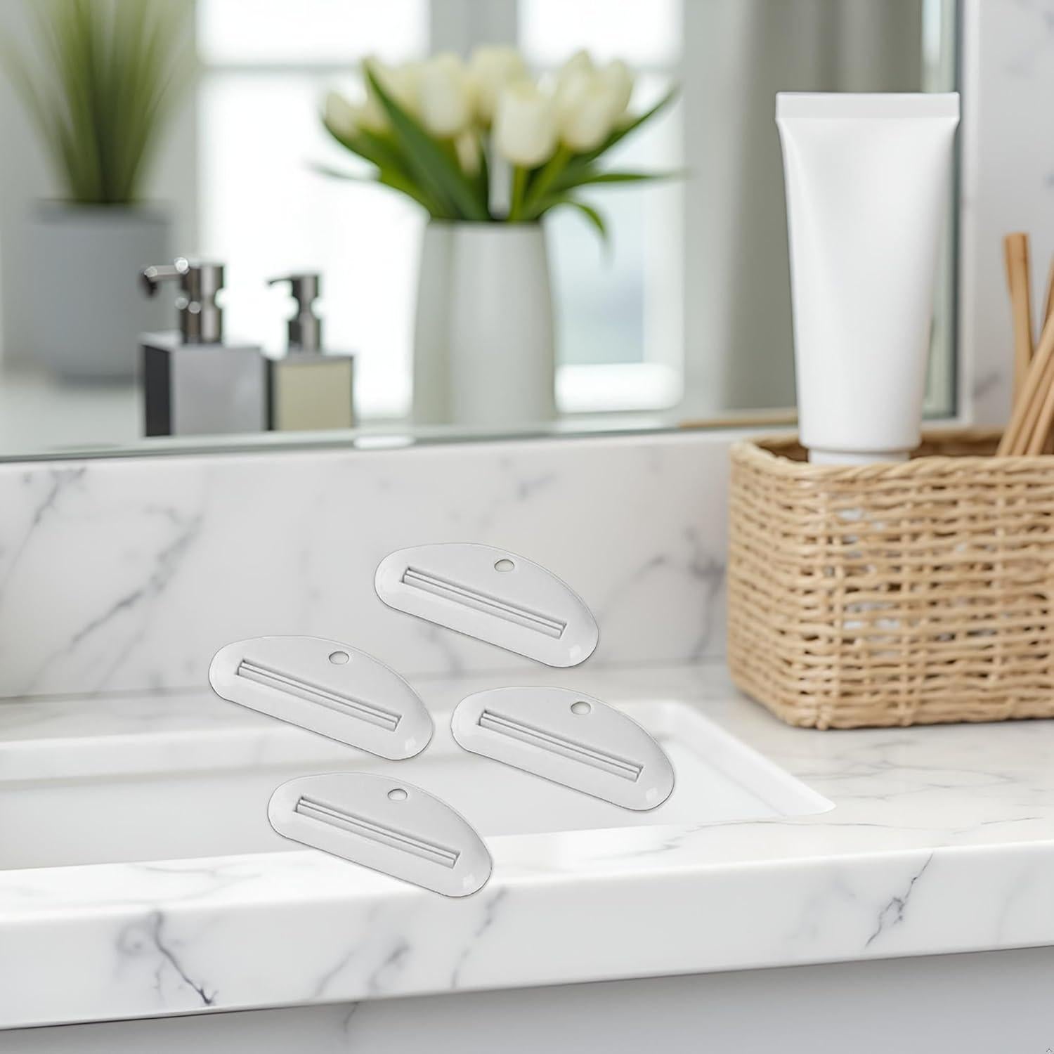 5 Exprimidores de Pasta de Dientes Cauaoa Blancos Prácticos