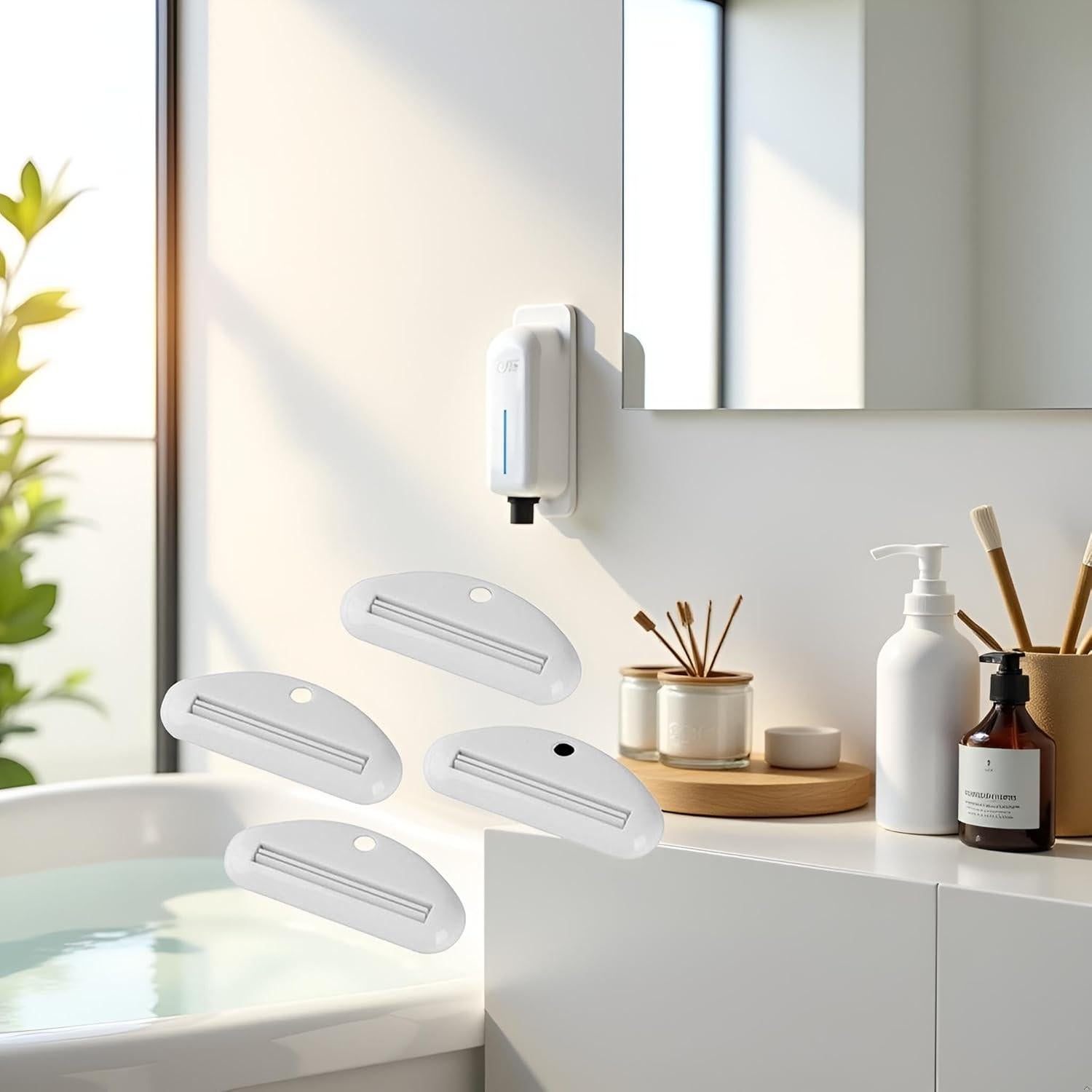 5 Exprimidores de Pasta de Dientes Cauaoa Blancos Prácticos