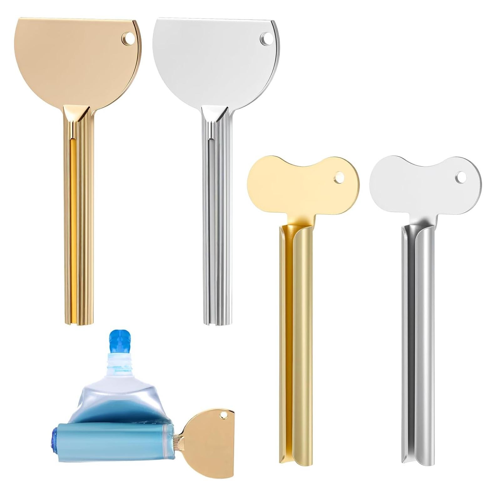 Exprimidor de Tubo de Pasta de Dientes FdcZeyxior 4 Piezas Acero Inoxidable