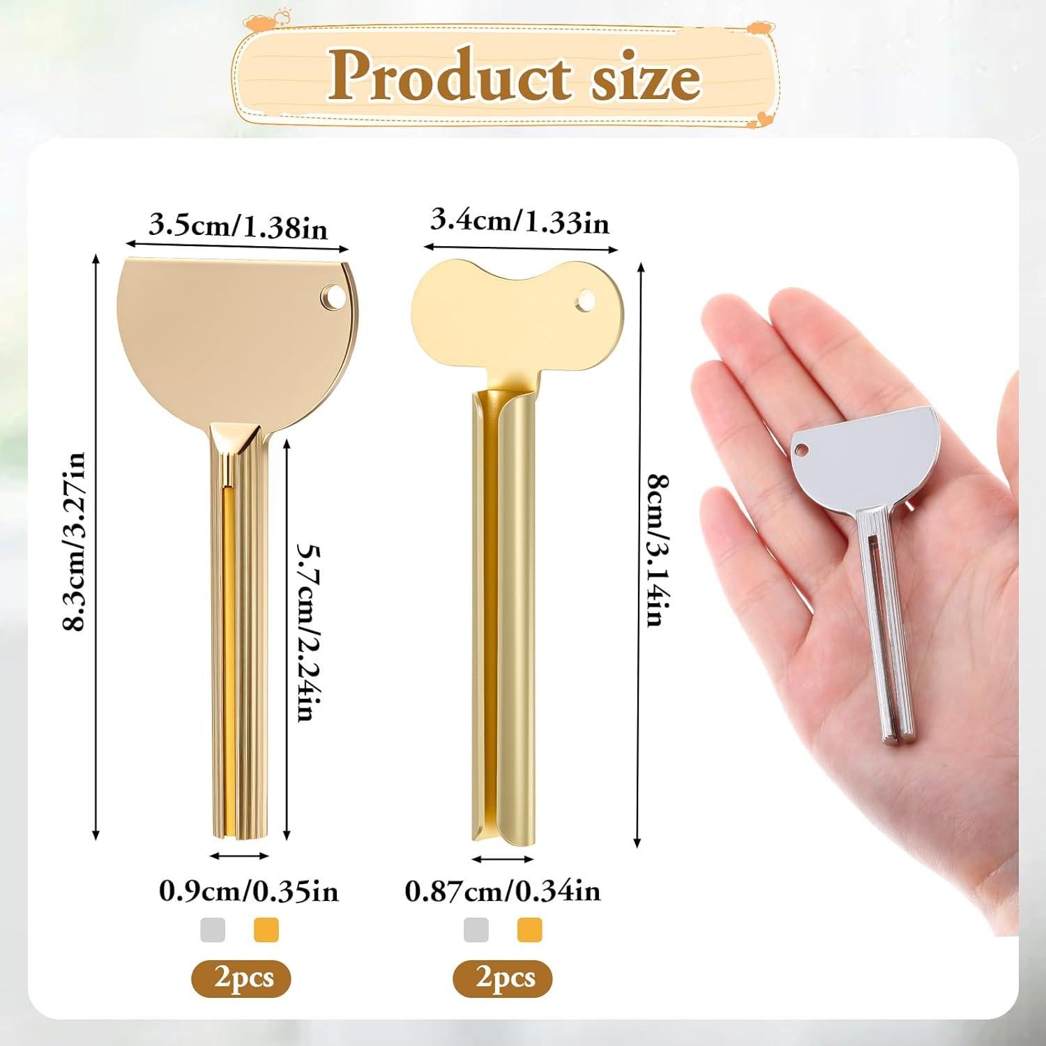 Exprimidor de Tubo de Pasta de Dientes FdcZeyxior 4 Piezas Acero Inoxidable