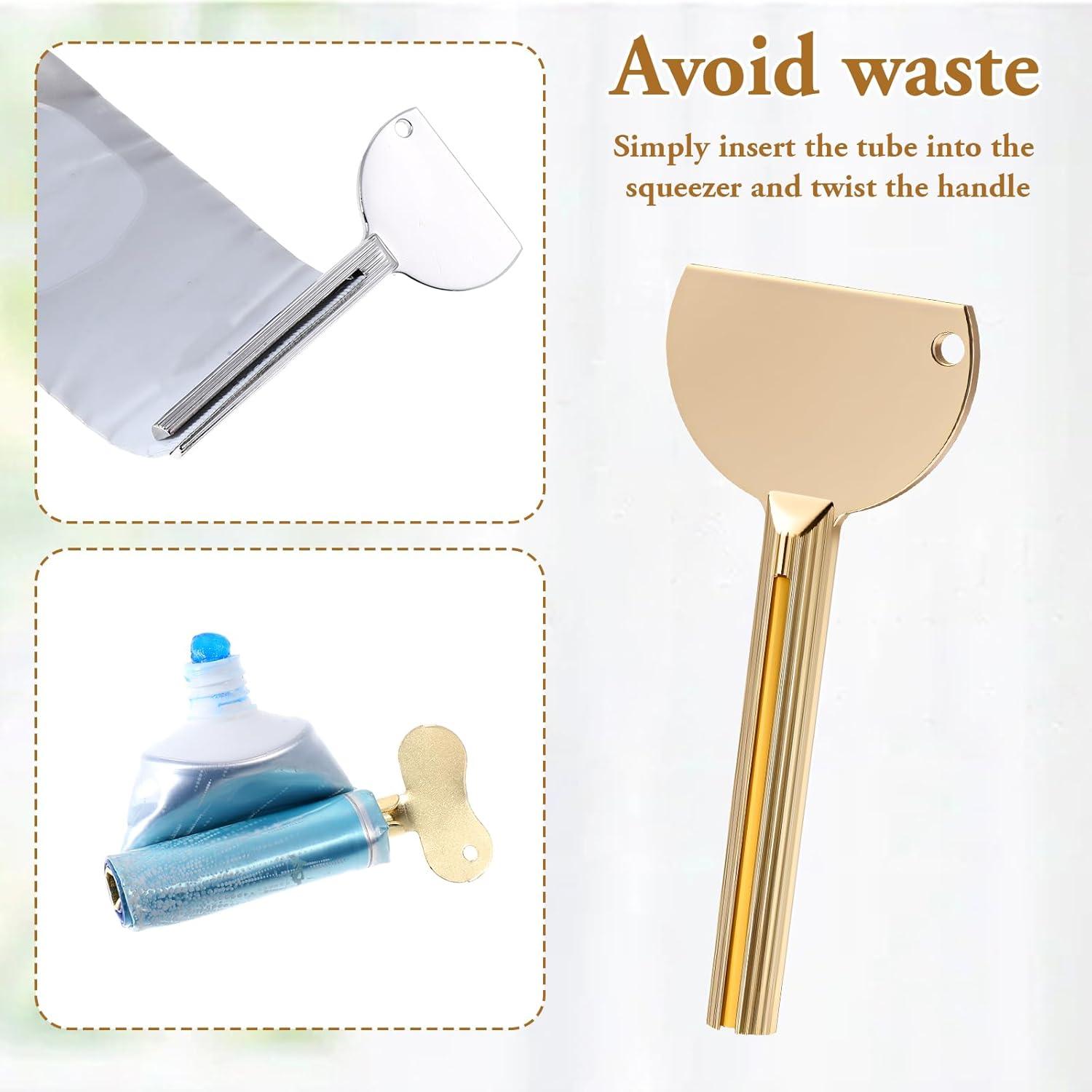 Exprimidor de Tubo de Pasta de Dientes FdcZeyxior 4 Piezas Acero Inoxidable