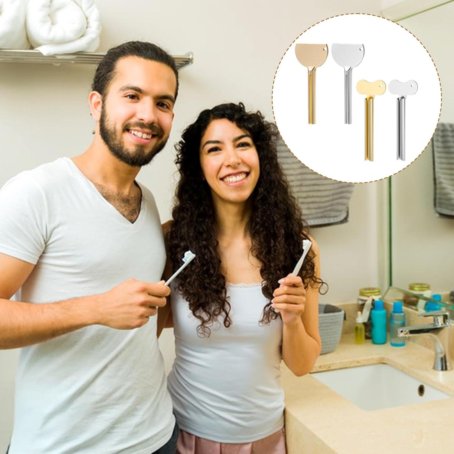 Exprimidor de Tubo de Pasta de Dientes FdcZeyxior 4 Piezas Acero Inoxidable