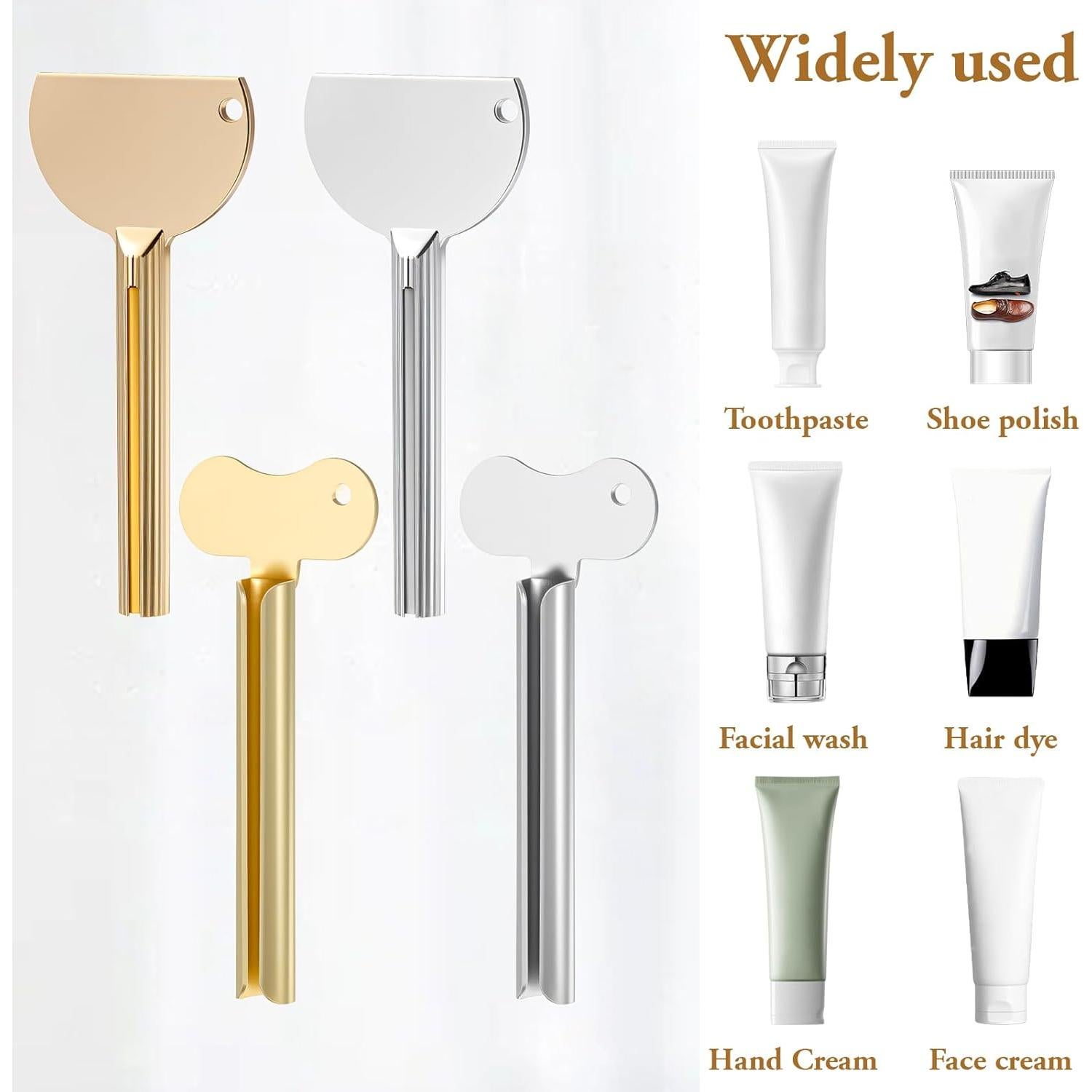 Exprimidor de Tubo de Pasta de Dientes FdcZeyxior 4 Piezas Acero Inoxidable