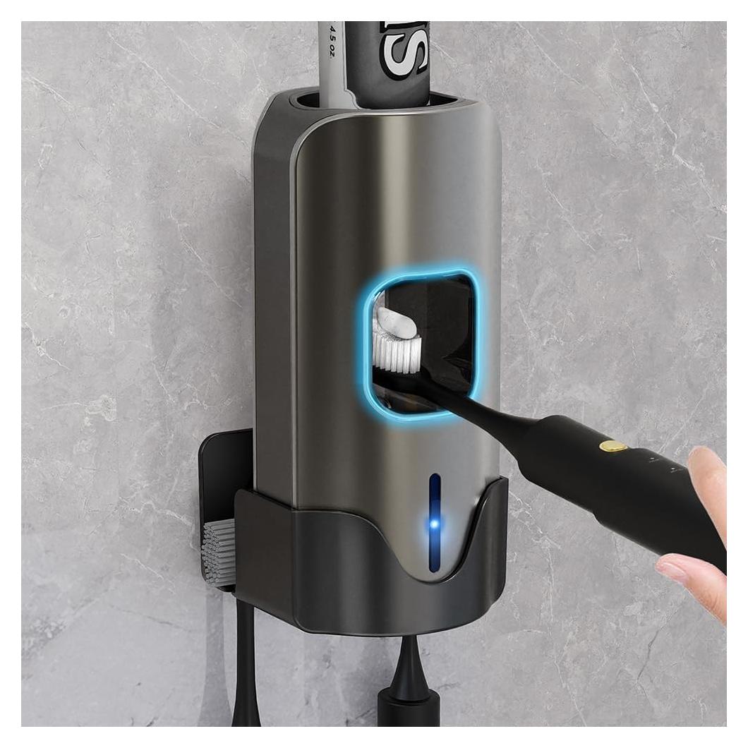 Dispensador Automático de Pasta de Dientes TuCao Gris - Sin Contacto, 3 Niveles Ajustables