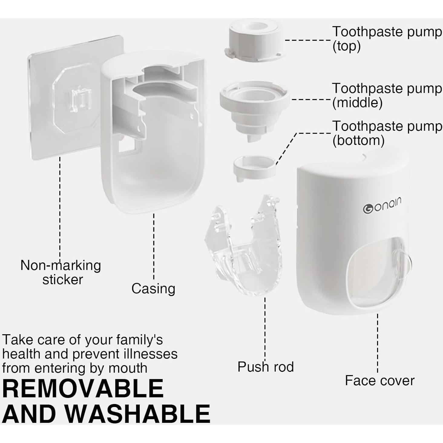 Soporte de Cepillo de Dientes y Dispensador LOGJAM HY076
