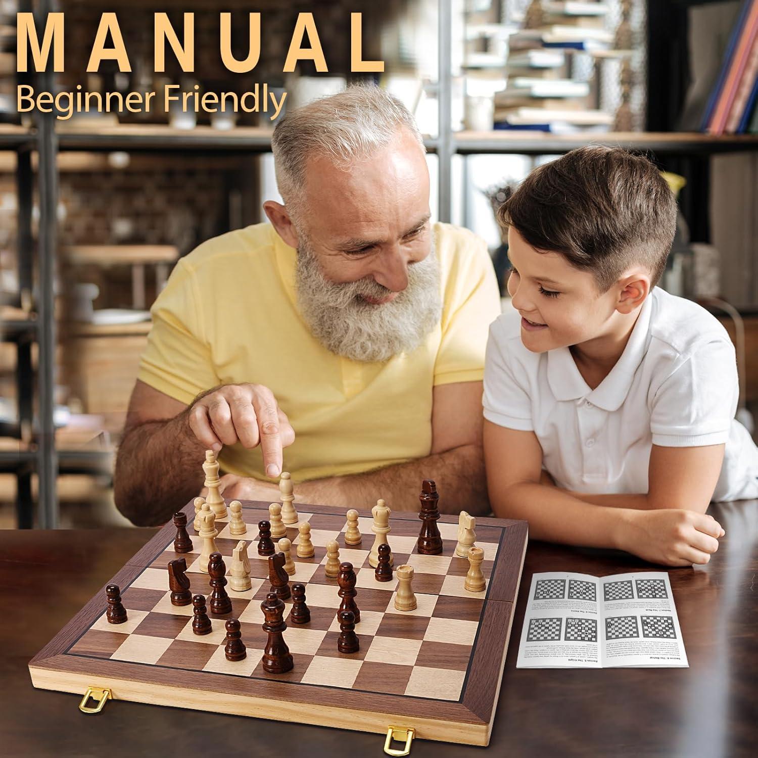 Juego de Ajedrez Magnético de Madera BSTOYDER 38.1 cm Plegable