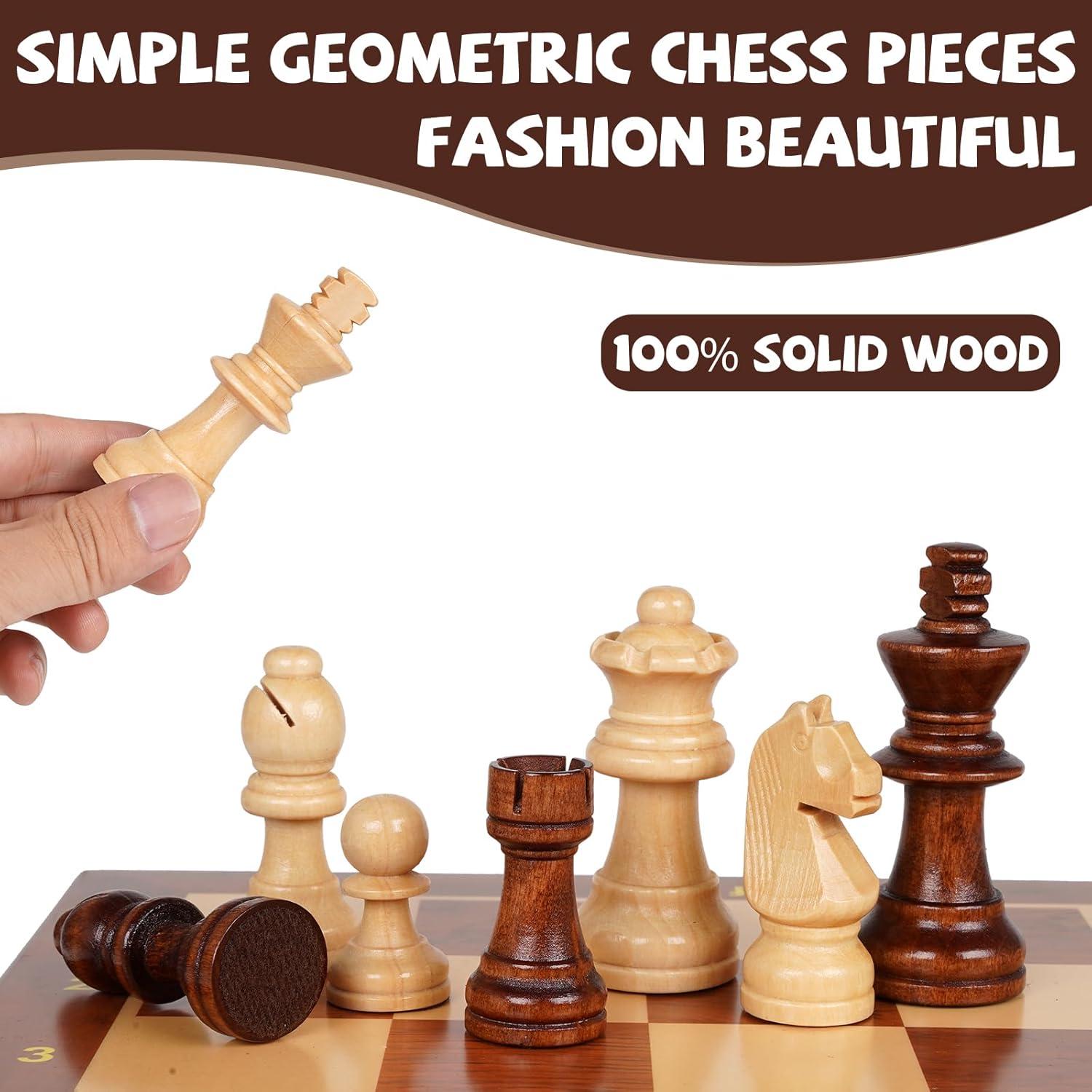 Juego de Ajedrez Magnético de Madera Plegable 38x19cm