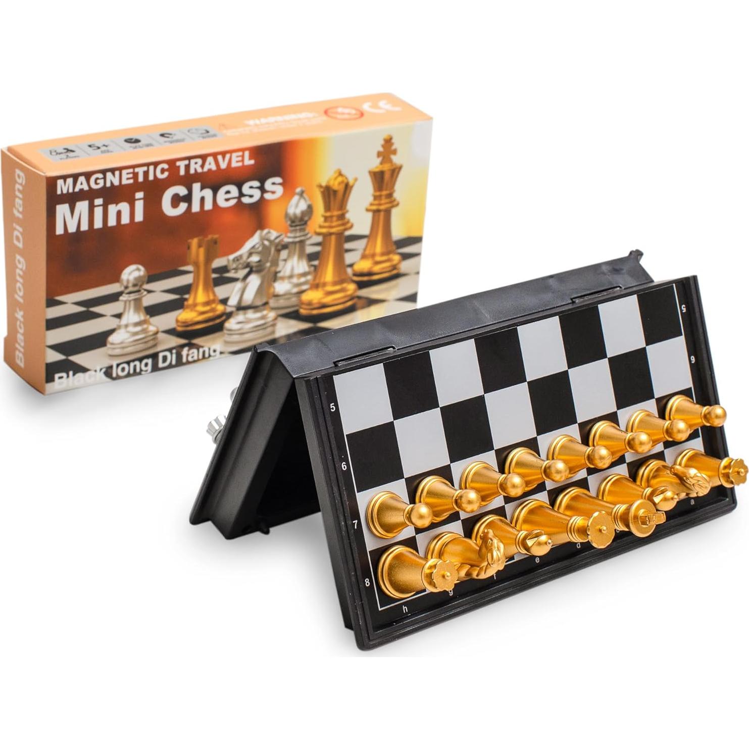 Juego de Ajedrez Magnético de Viaje Mini 12.8 cm - Plegable