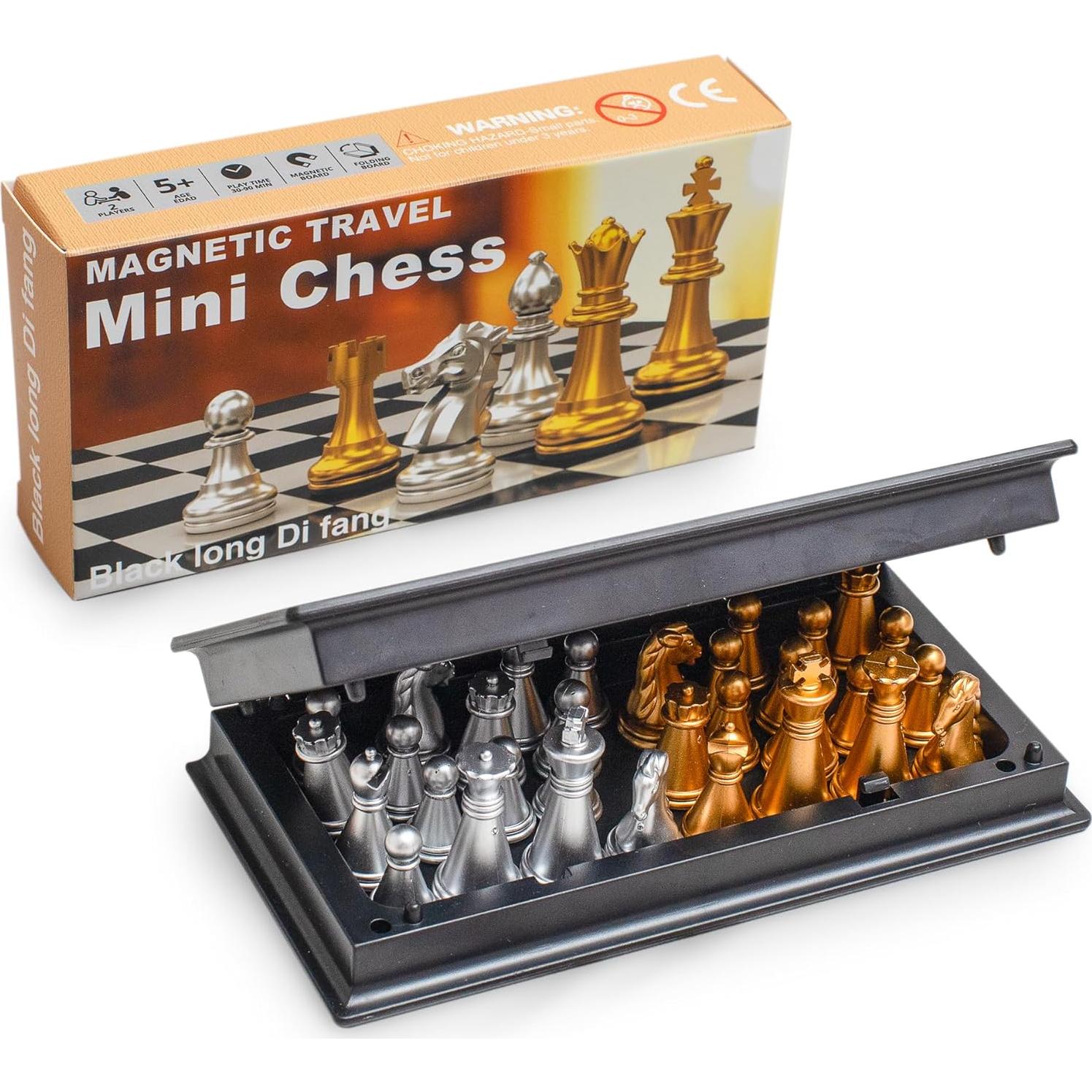 Juego de Ajedrez Magnético de Viaje Mini 12.8 cm - Plegable