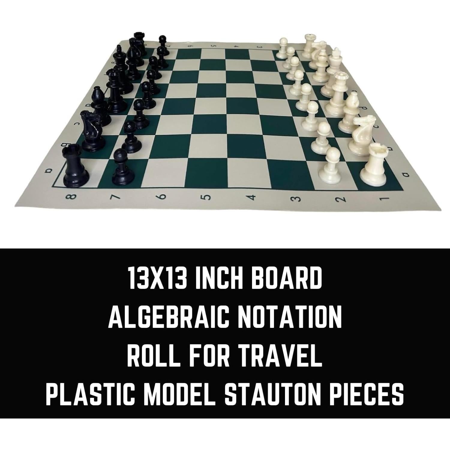 Juego de Ajedrez Portátil GETORIUM 33x33cm Piezas Staunton