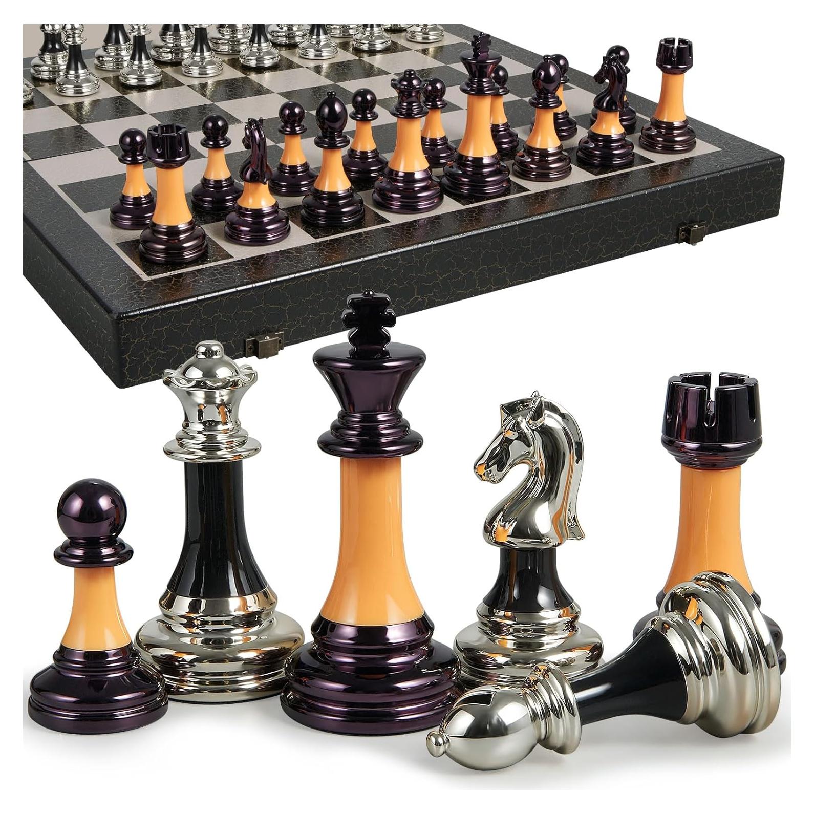 Juego de Ajedrez Plegable BIVOMON 42x42 cm Acrílico Lujo