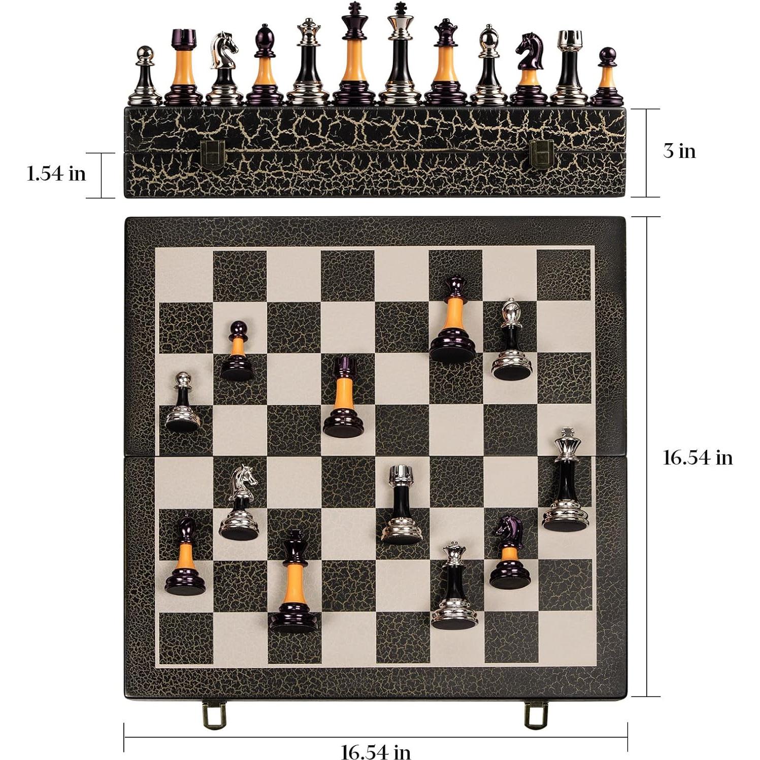 Juego de Ajedrez Plegable BIVOMON 42x42 cm Acrílico Lujo