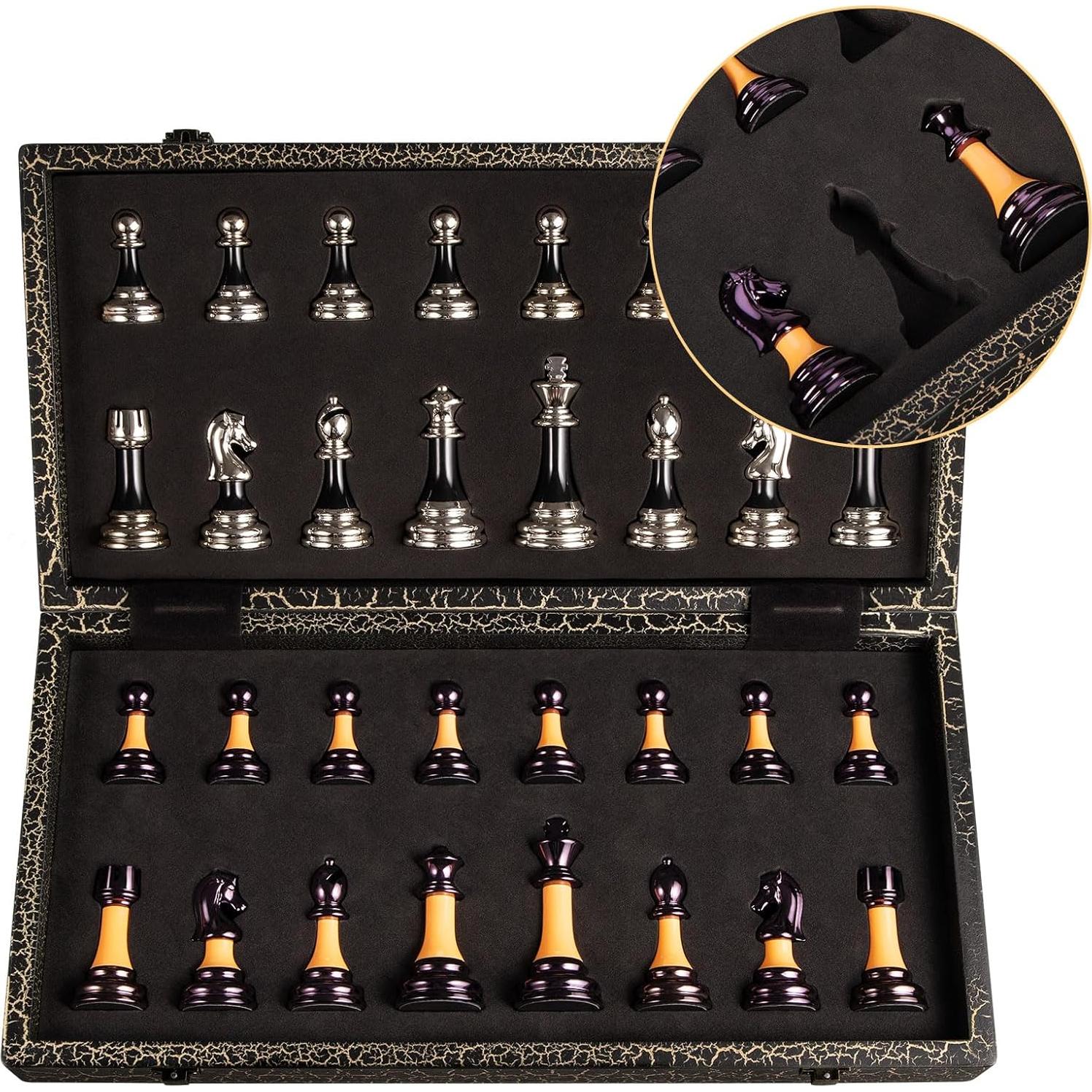 Juego de Ajedrez Plegable BIVOMON 42x42 cm Acrílico Lujo