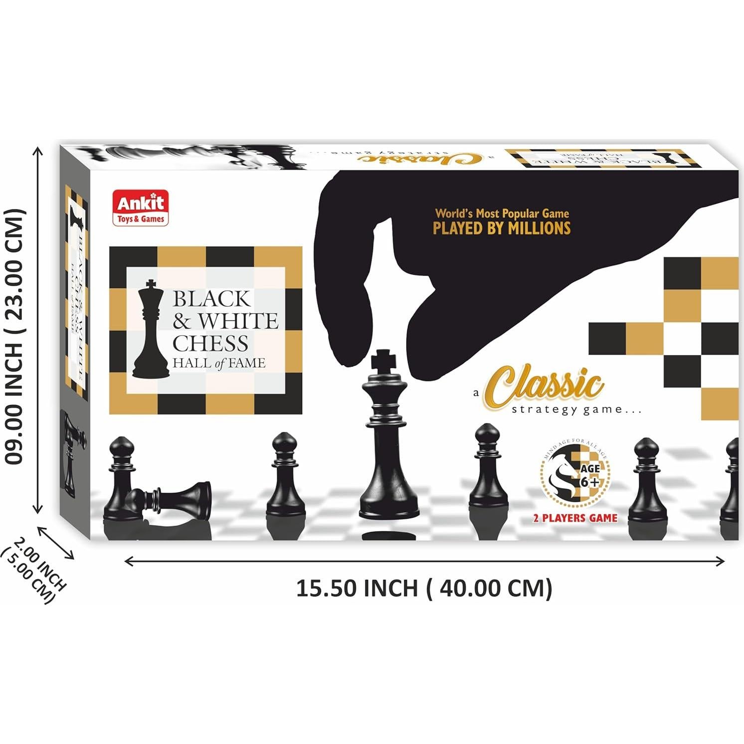 Conjunto de Ajedrez Negro y Blanco Ankit 38x38 cm Portátil