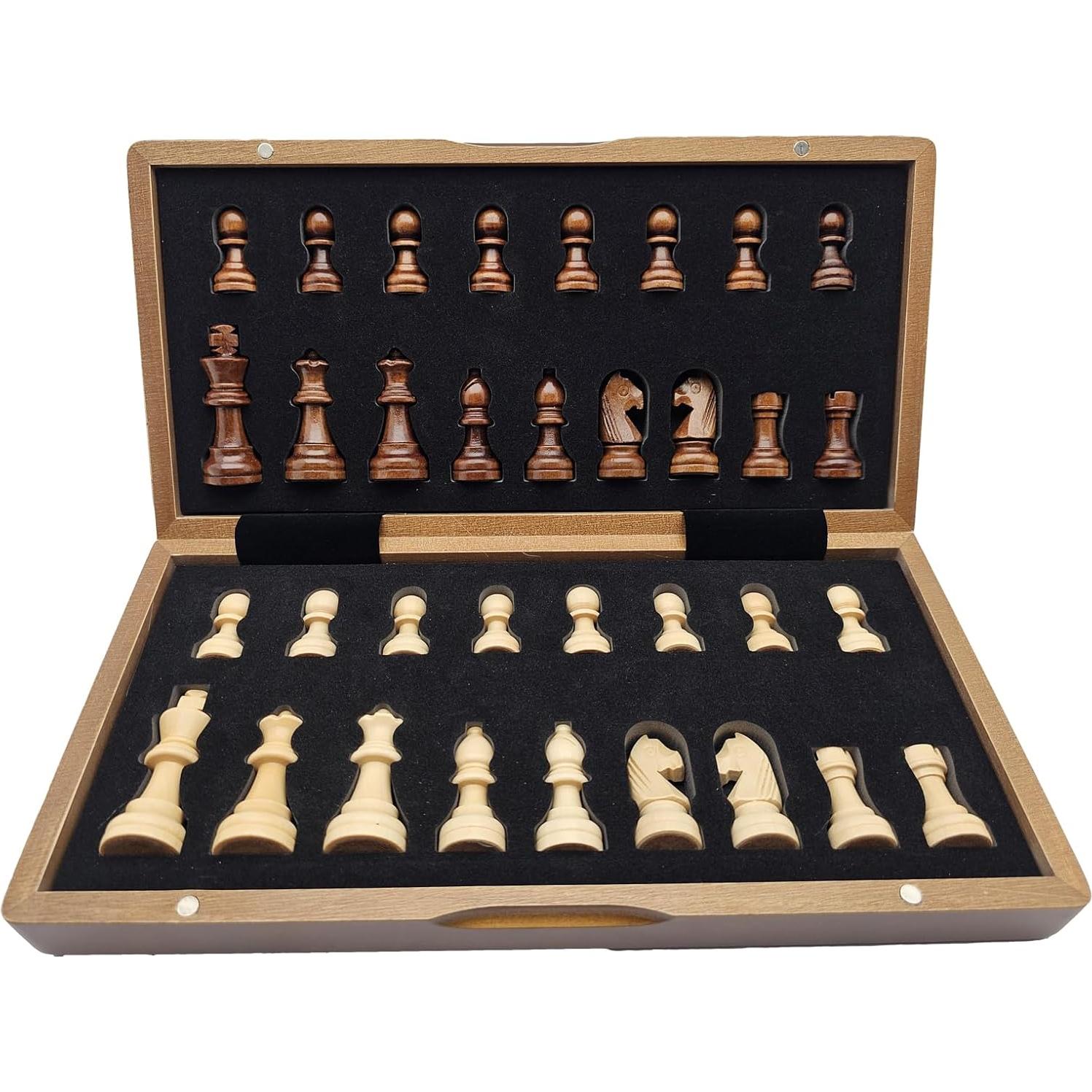 Juego de Ajedrez Magnético de Madera 30 cm Plegable Huizhou