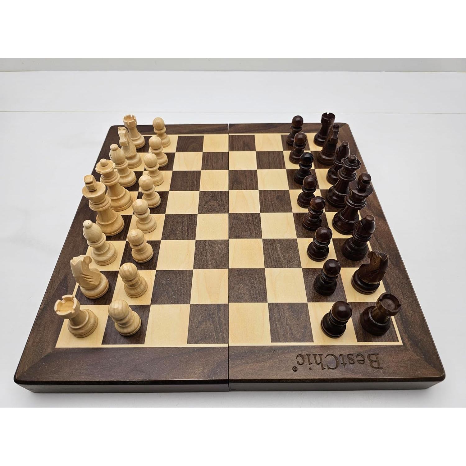Juego de Ajedrez Magnético de Madera 30 cm Plegable Huizhou