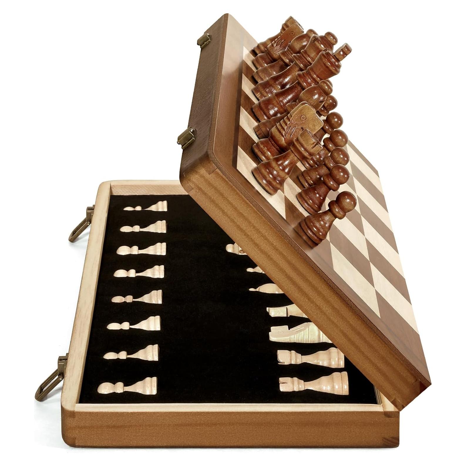 Juego de Ajedrez Magnético de Madera Durpeak 40.5x20.5cm