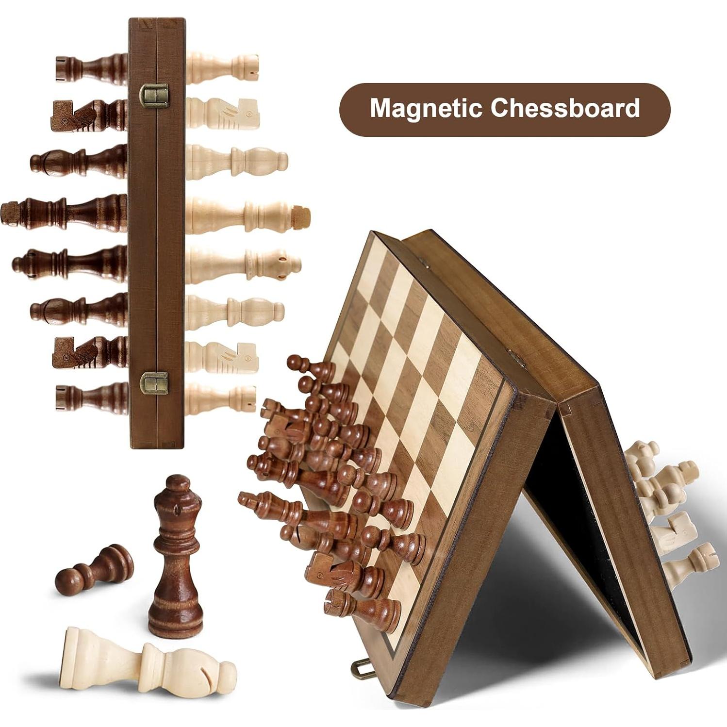 Juego de Ajedrez Magnético de Madera Durpeak 40.5x20.5cm