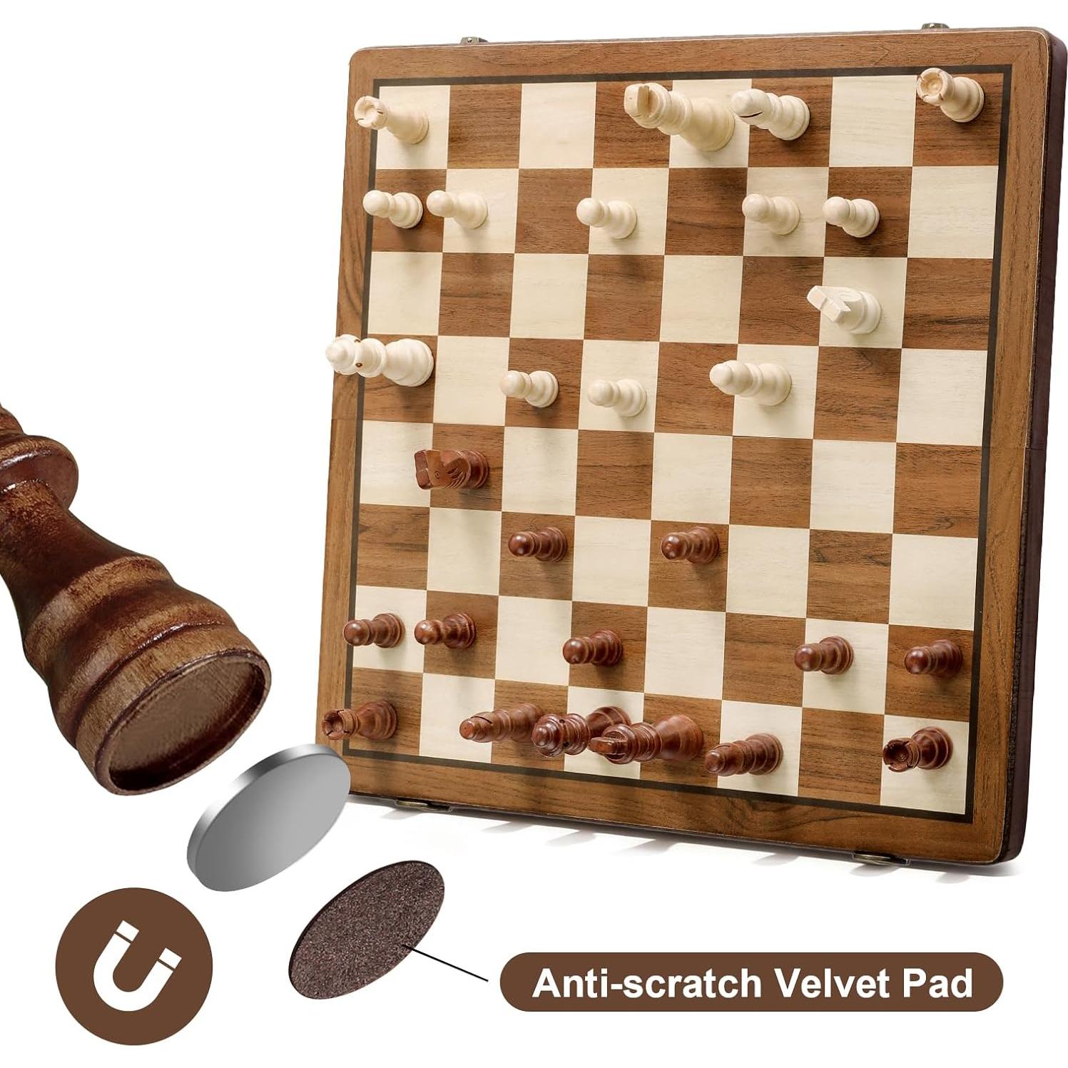 Juego de Ajedrez Magnético de Madera Durpeak 40.5x20.5cm