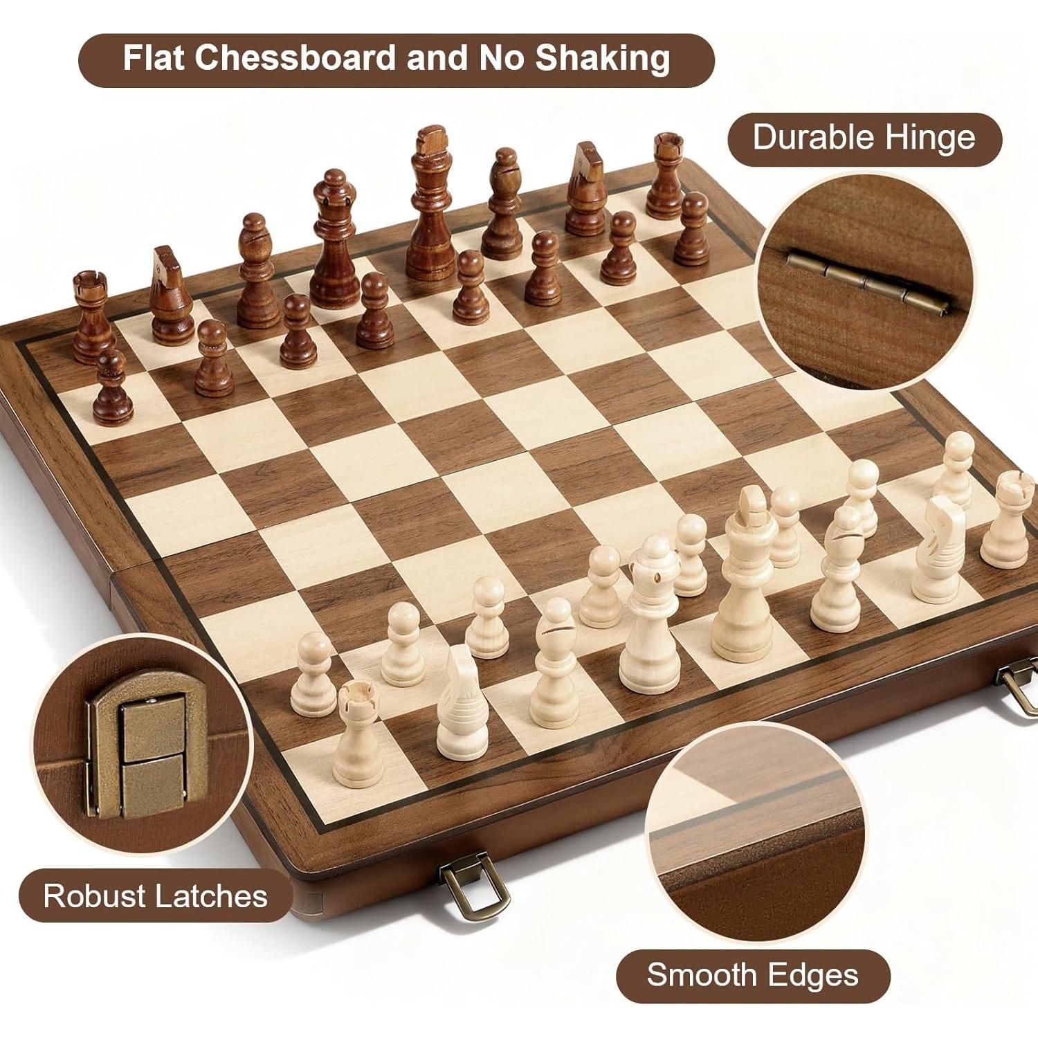 Juego de Ajedrez Magnético de Madera Durpeak 40.5x20.5cm