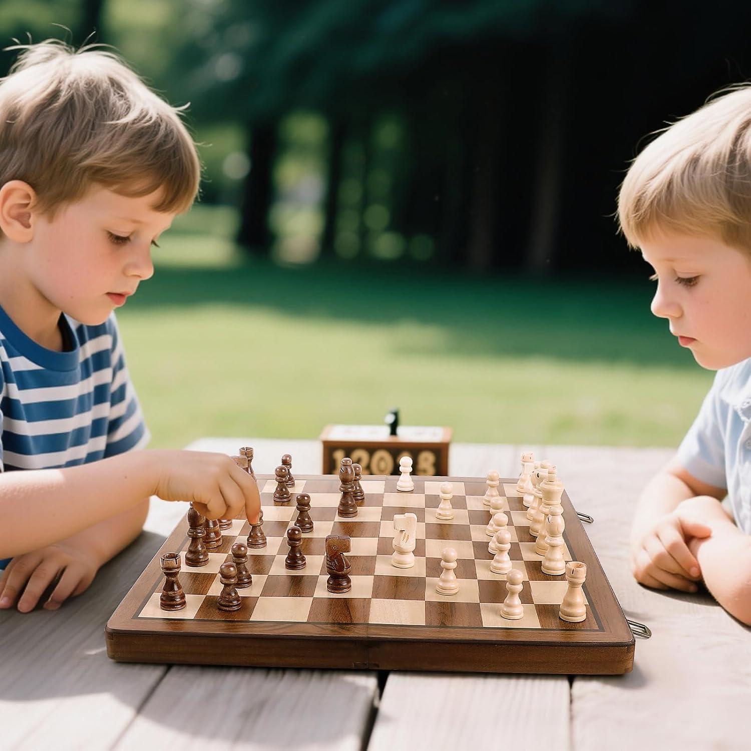 Juego de Ajedrez Magnético de Madera Durpeak 40.5x20.5cm