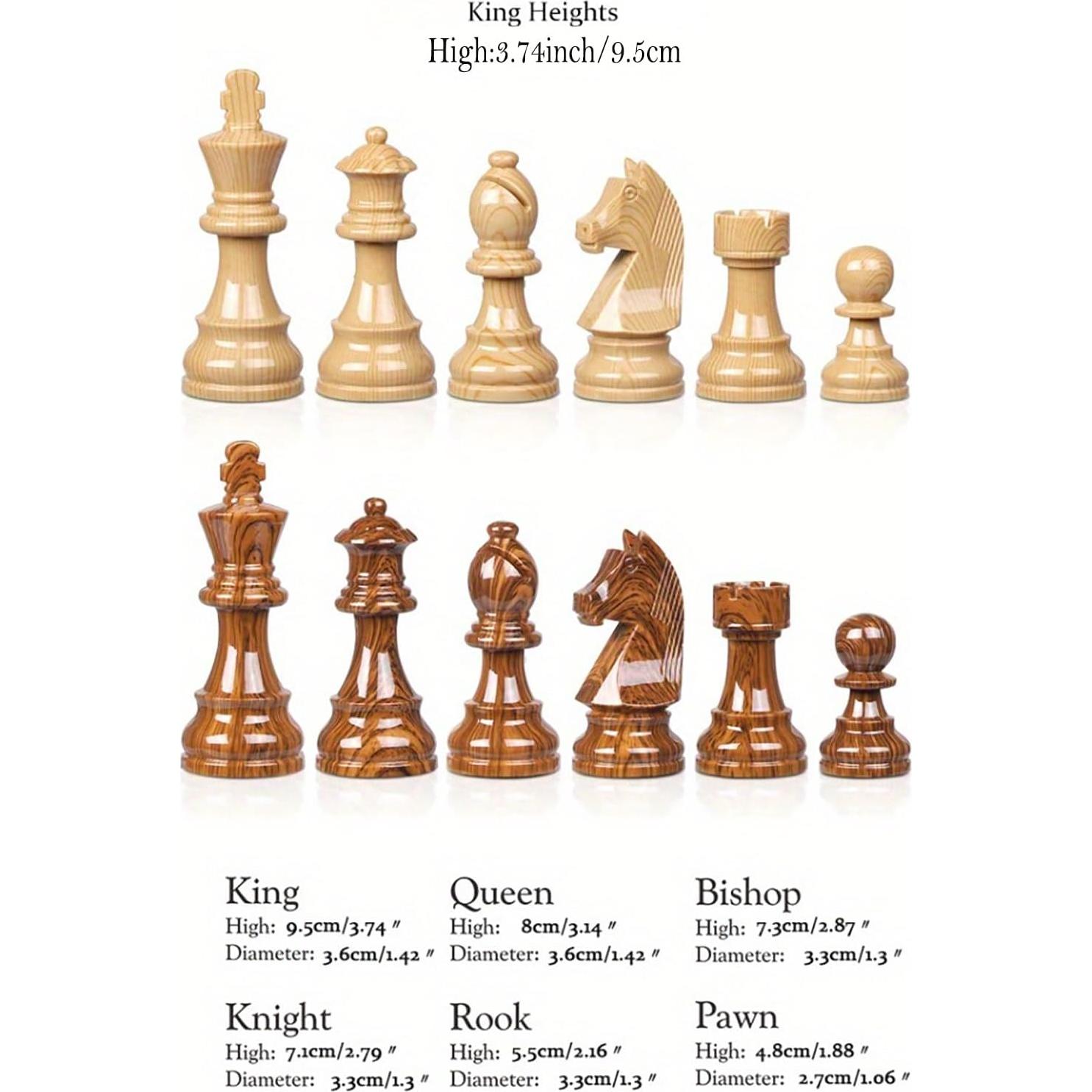 Juego de Ajedrez Plegable de Madera de Nogal 50x50 cm - Torneo