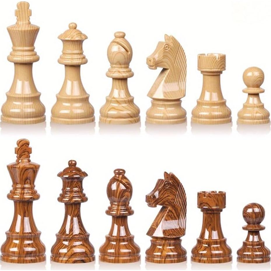 Juego de Ajedrez Plegable de Madera de Nogal 50x50 cm - Torneo