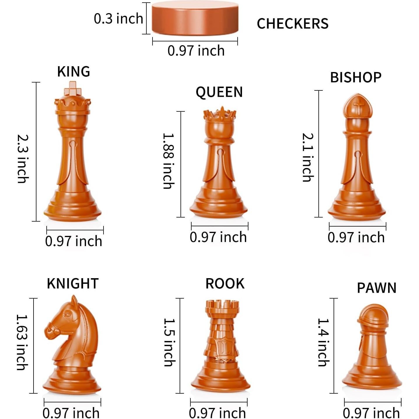 Juego de Ajedrez y Damas Magnético HONGTUO 33 cm Plegable