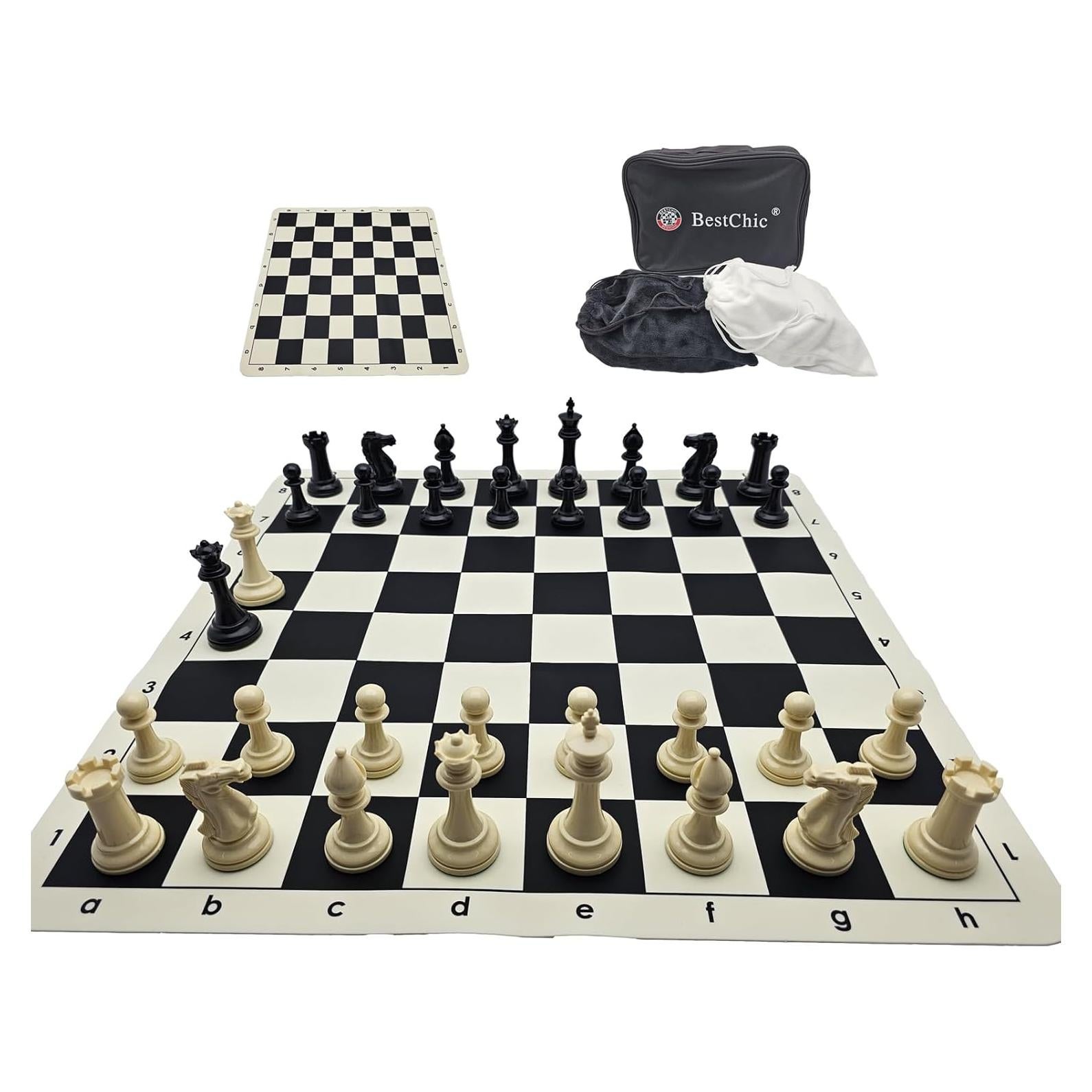 Juego de Ajedrez Plegable de Silicona 50.8 cm con Piezas 10.16 cm