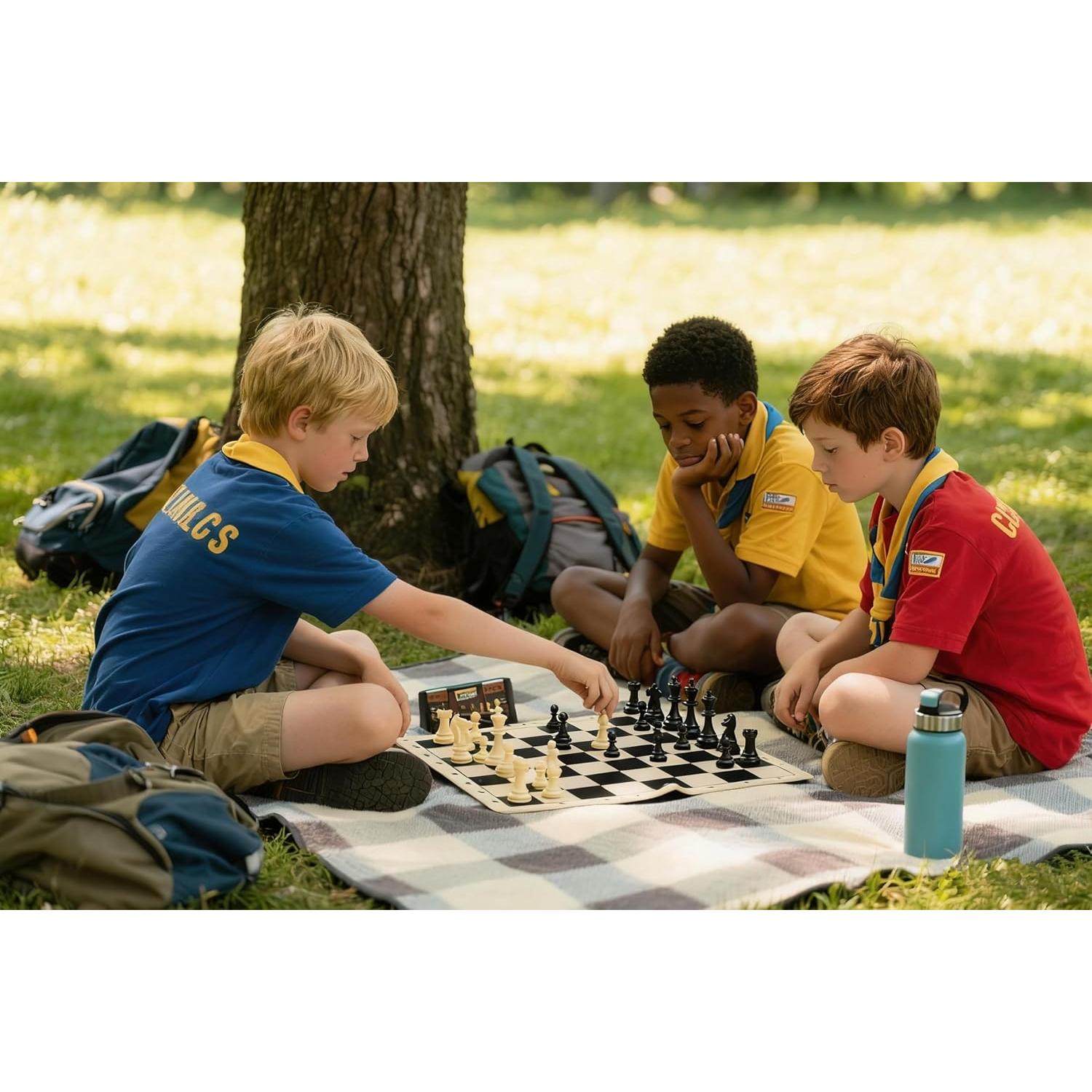 Juego de Ajedrez Plegable de Silicona 50.8 cm con Piezas 10.16 cm