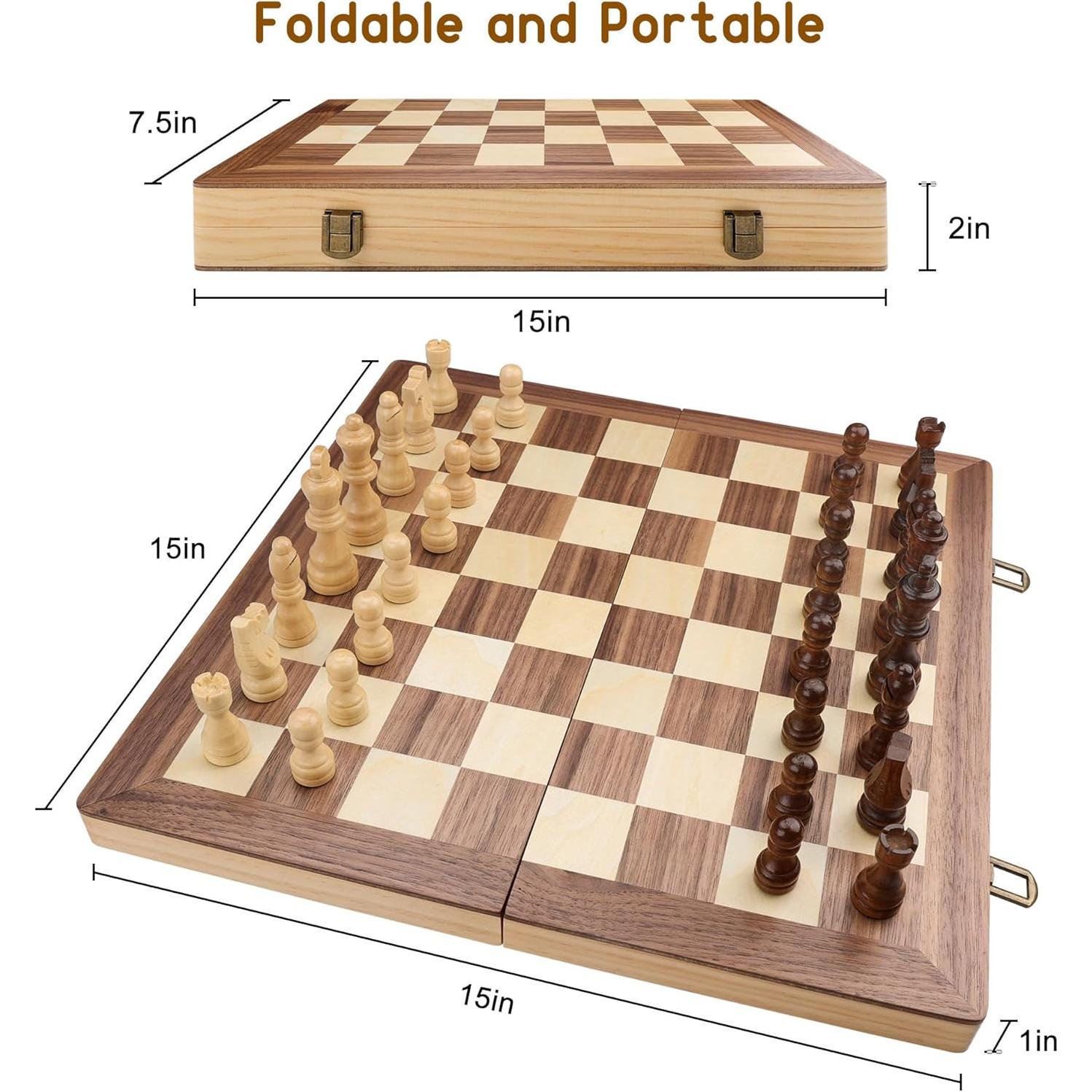 Juego de Ajedrez Gothink de Madera 38.1 cm con 2 Peones Extra