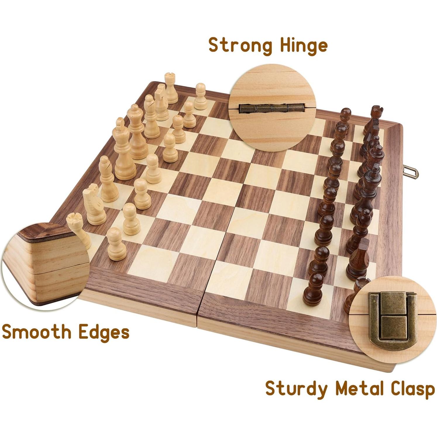 Juego de Ajedrez Gothink de Madera 38.1 cm con 2 Peones Extra