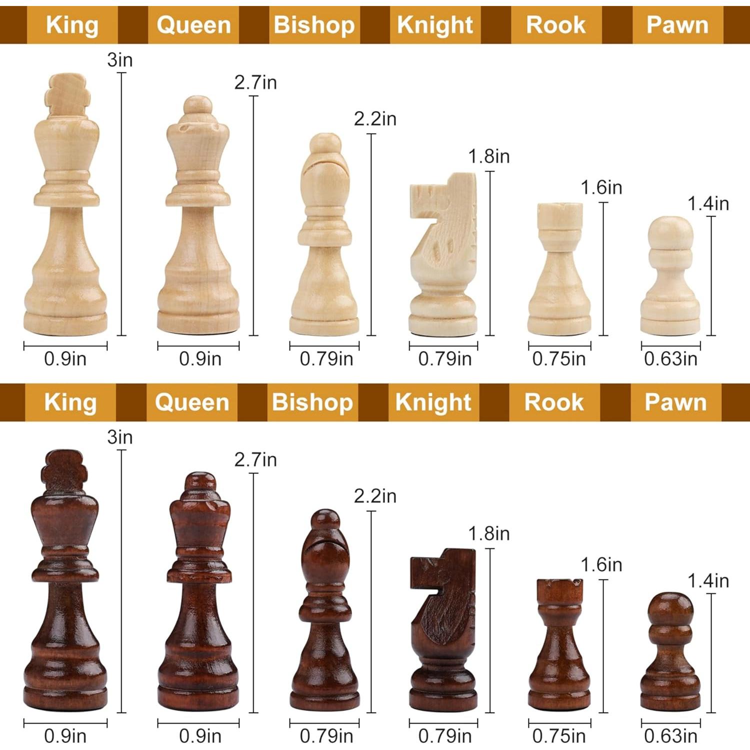 Juego de Ajedrez Gothink de Madera 38.1 cm con 2 Peones Extra