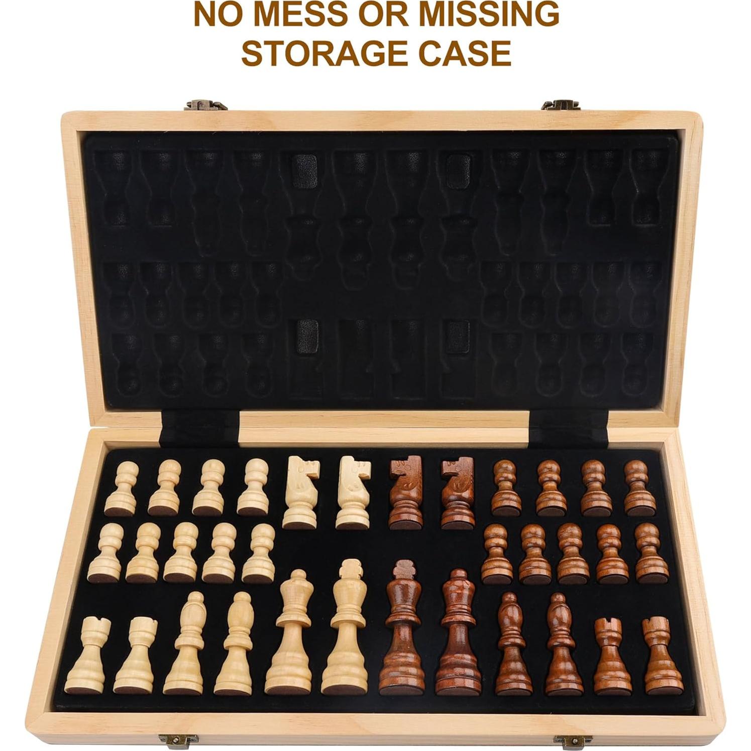 Juego de Ajedrez Gothink de Madera 38.1 cm con 2 Peones Extra