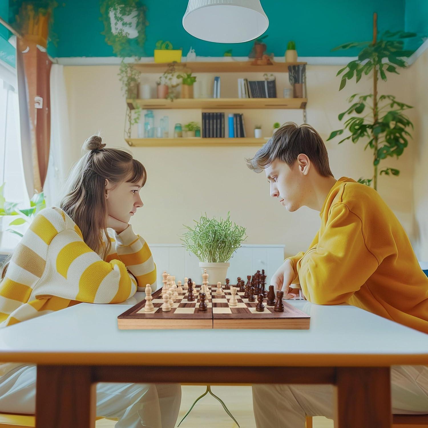 Juego de Ajedrez Gothink de Madera 38.1 cm con 2 Peones Extra