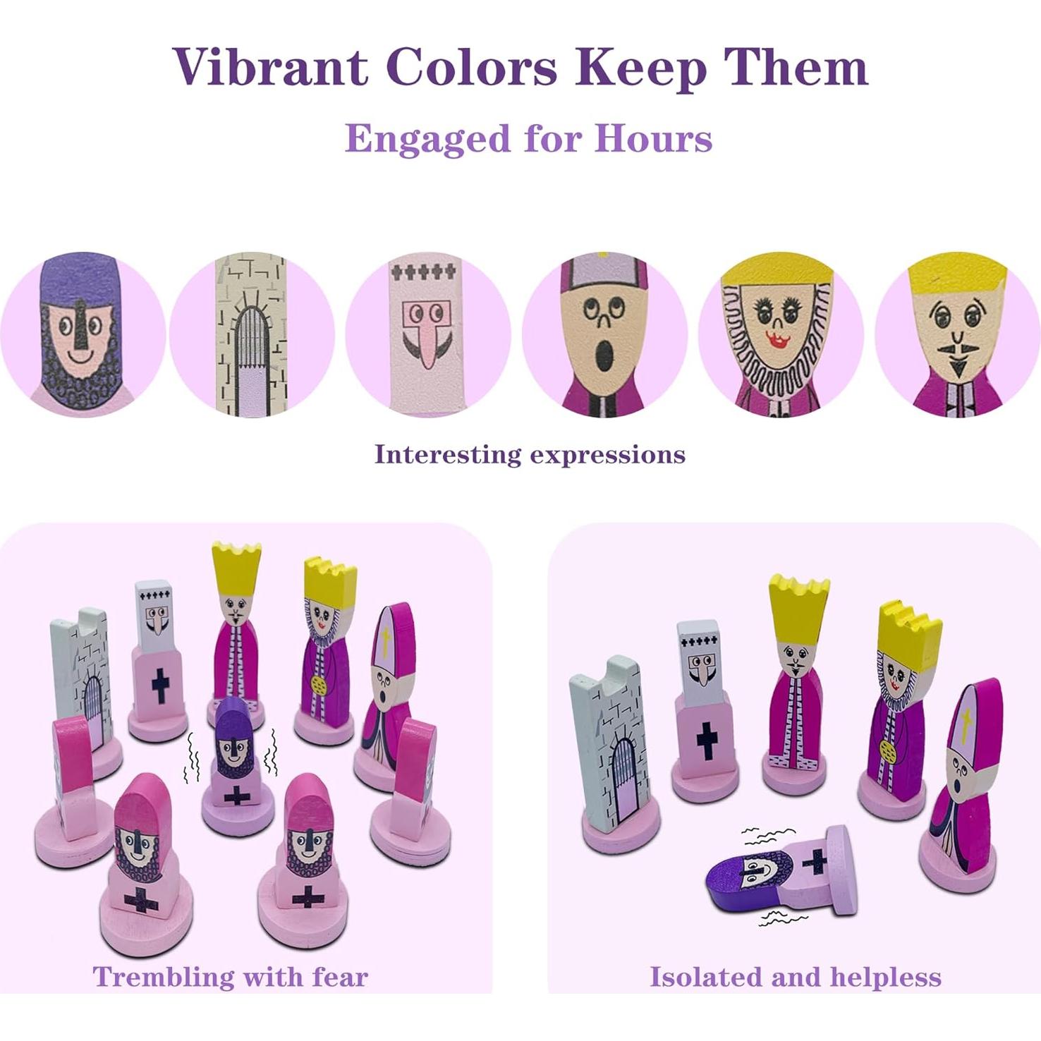 Juego de Ajedrez JORMONY Rosa 30 cm para Niños Educativo