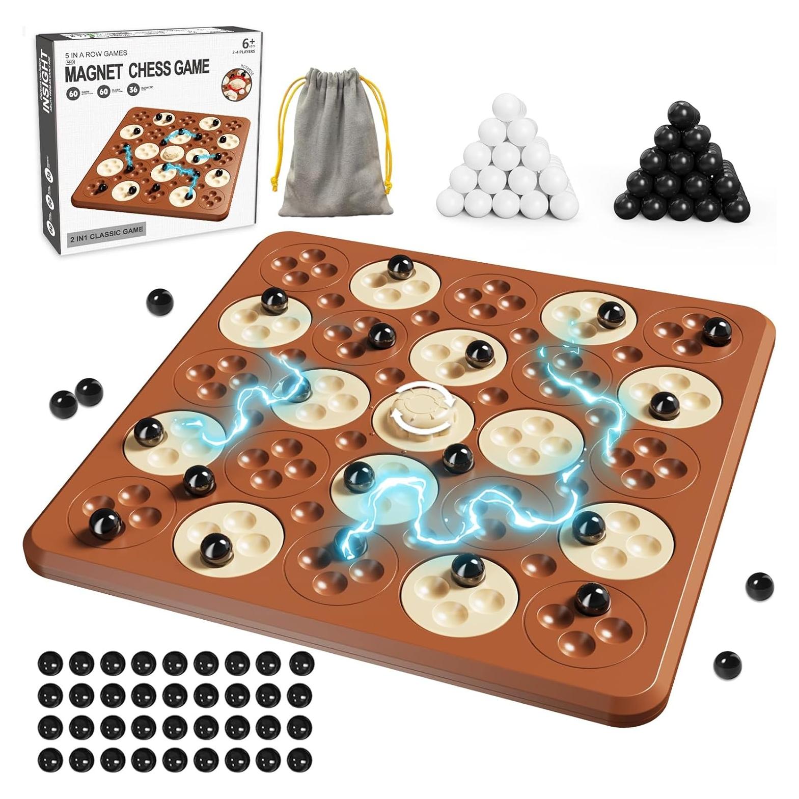 Juego de Ajedrez Magnético Hcusus 36 Piezas 2 en 1 para Niños y Adultos