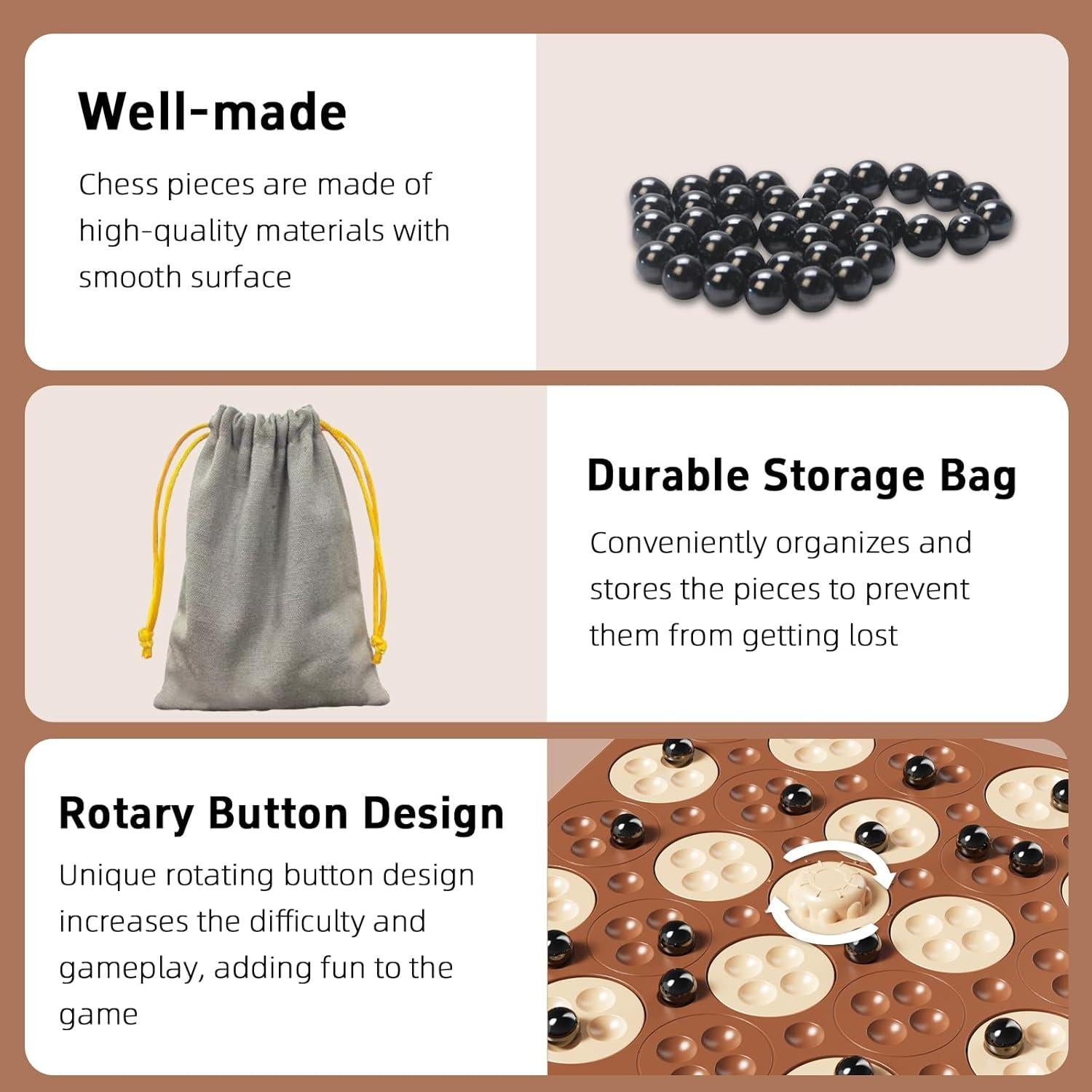 Juego de Ajedrez Magnético Hcusus 36 Piezas 2 en 1 para Niños y Adultos